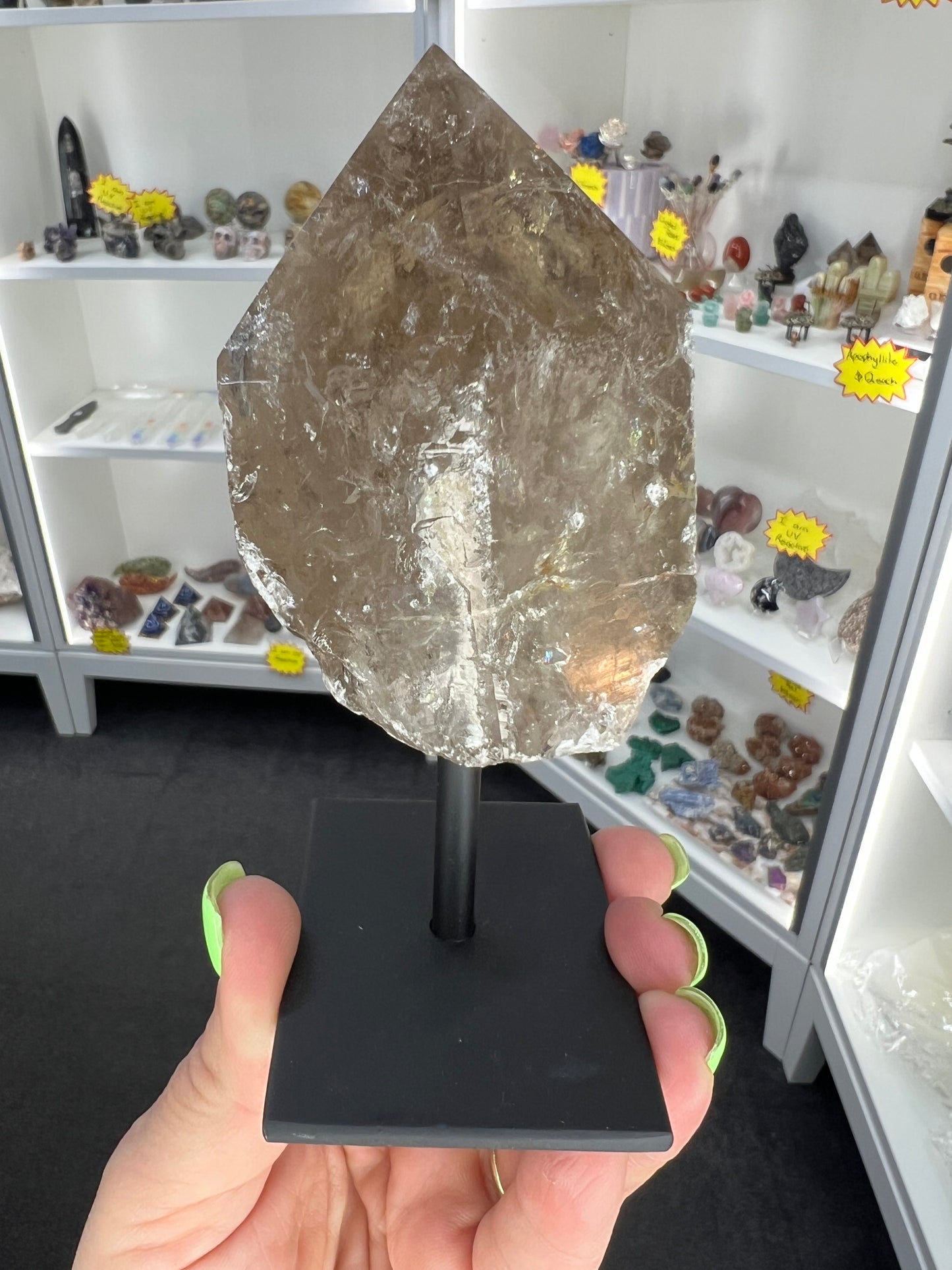 Smoky Quartz Point on Stand