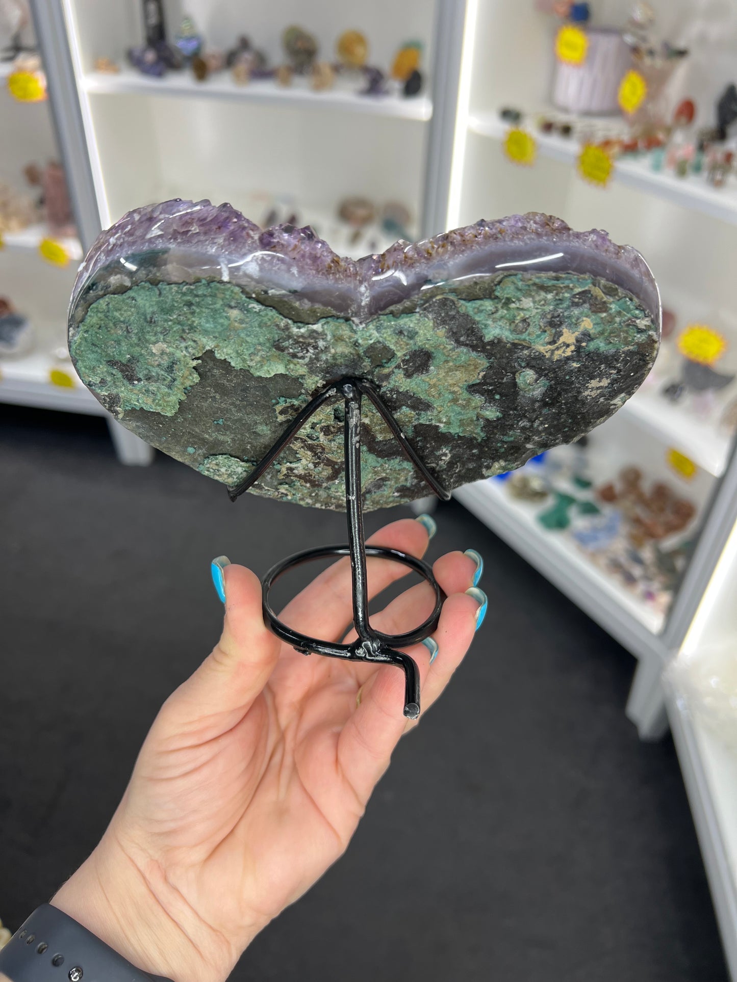 Amethyst Cluster Heart on Stand