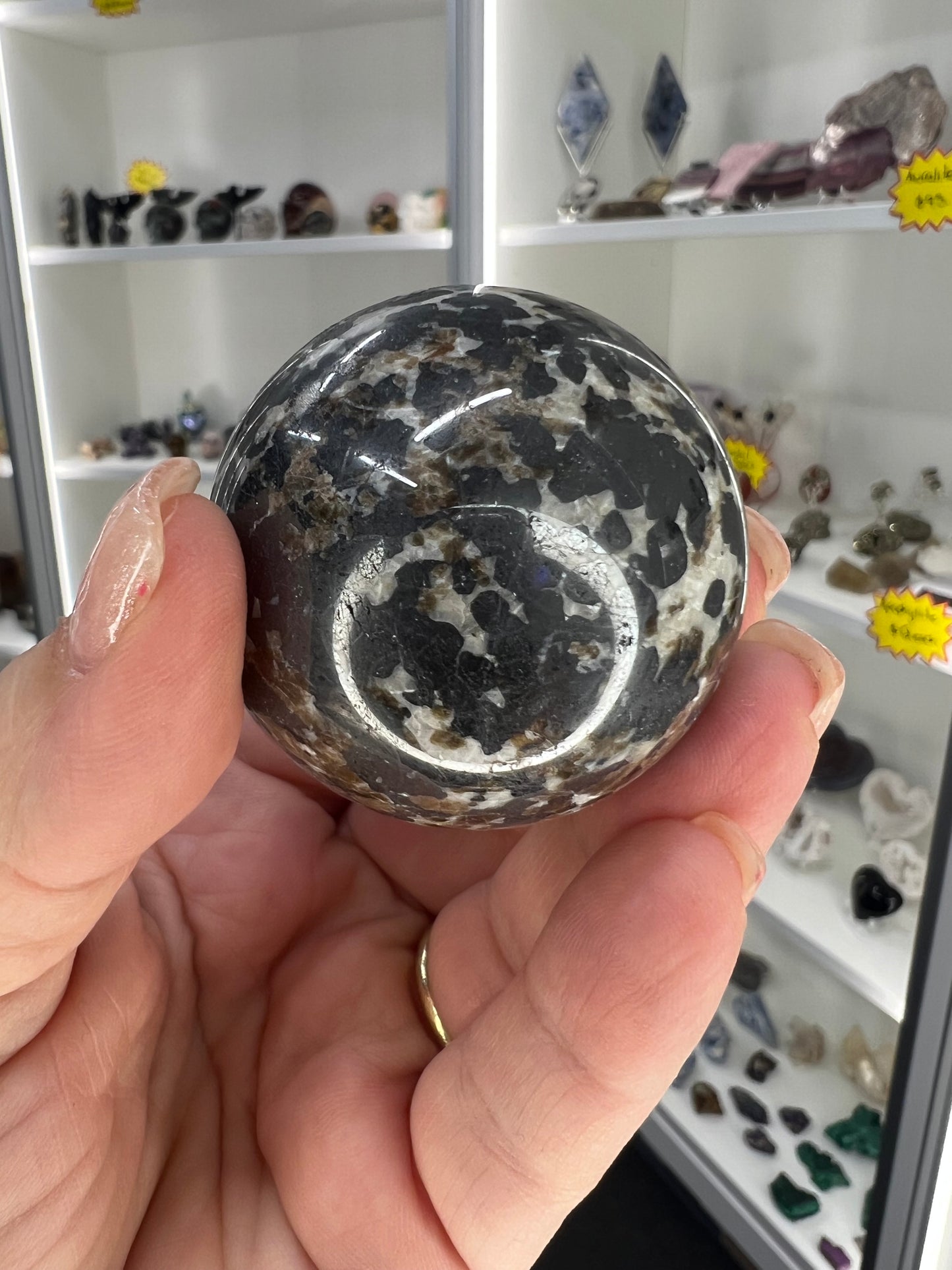 Willemite Sphere on Stand (UV Reactive)