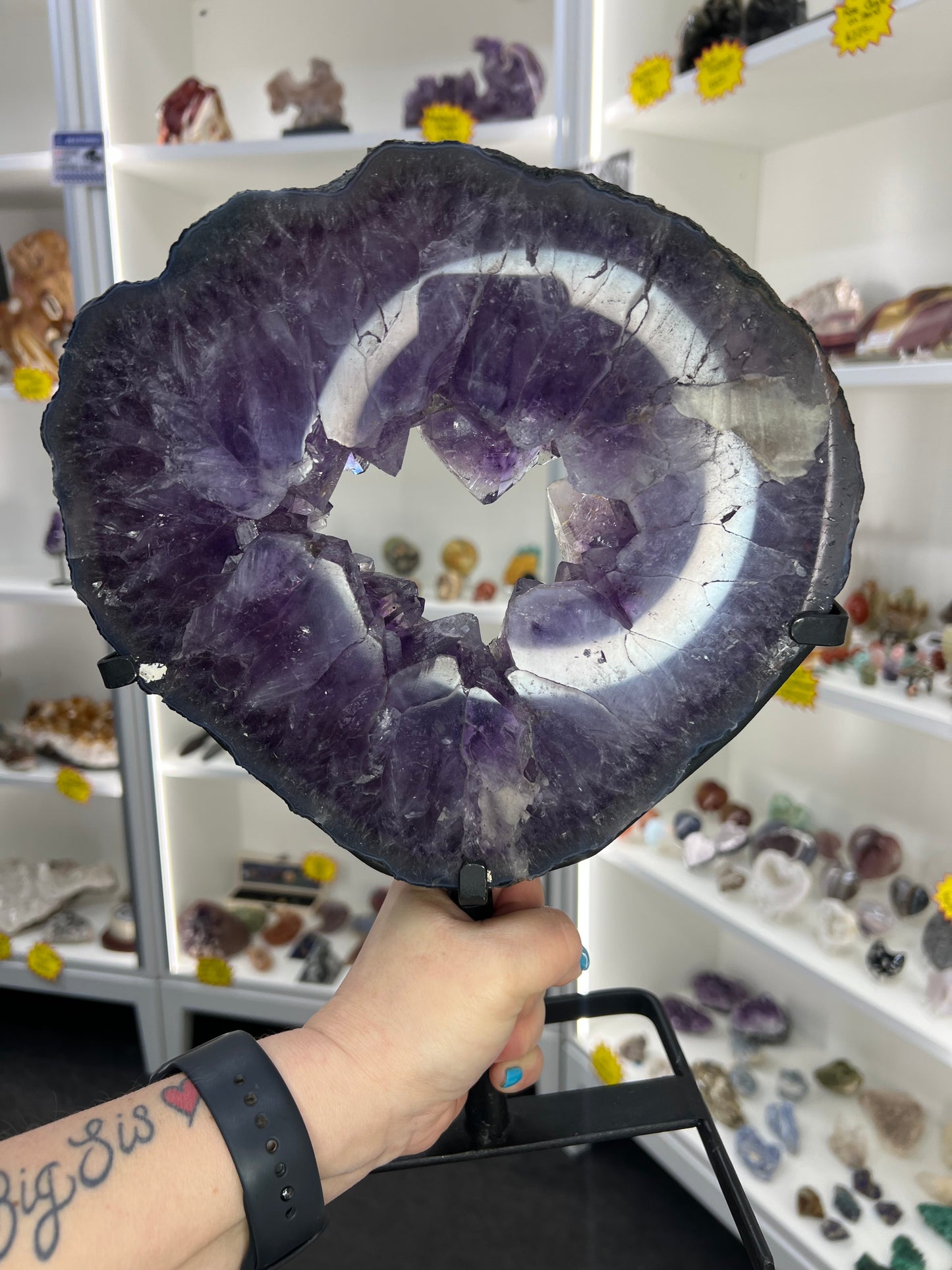 Amethyst Portal on Metal Stand