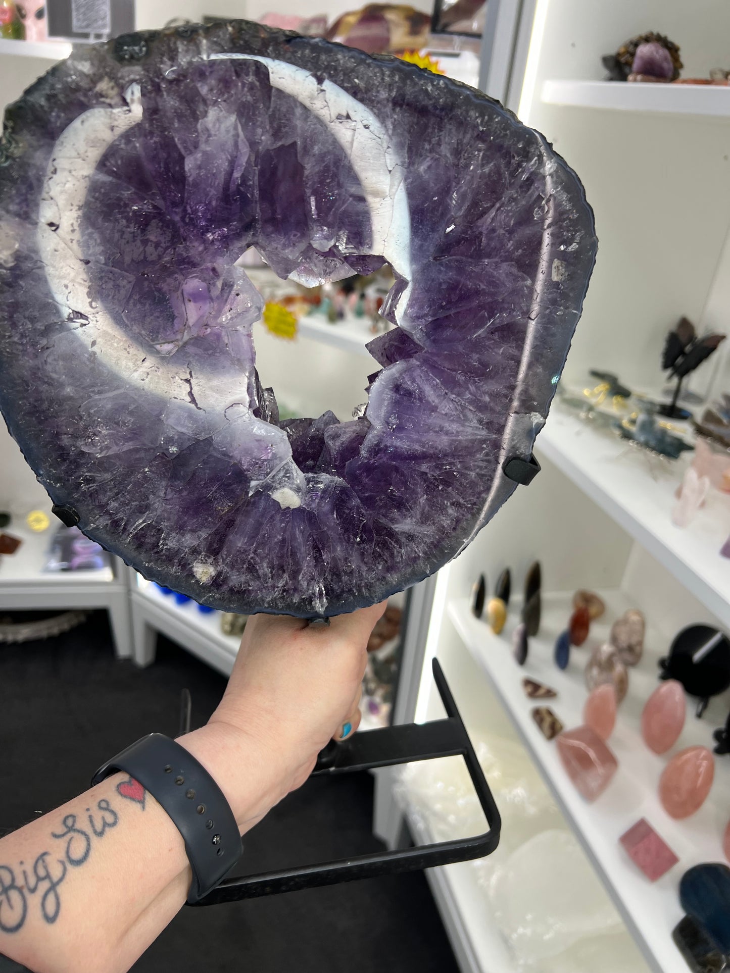 Amethyst Slice on Stand