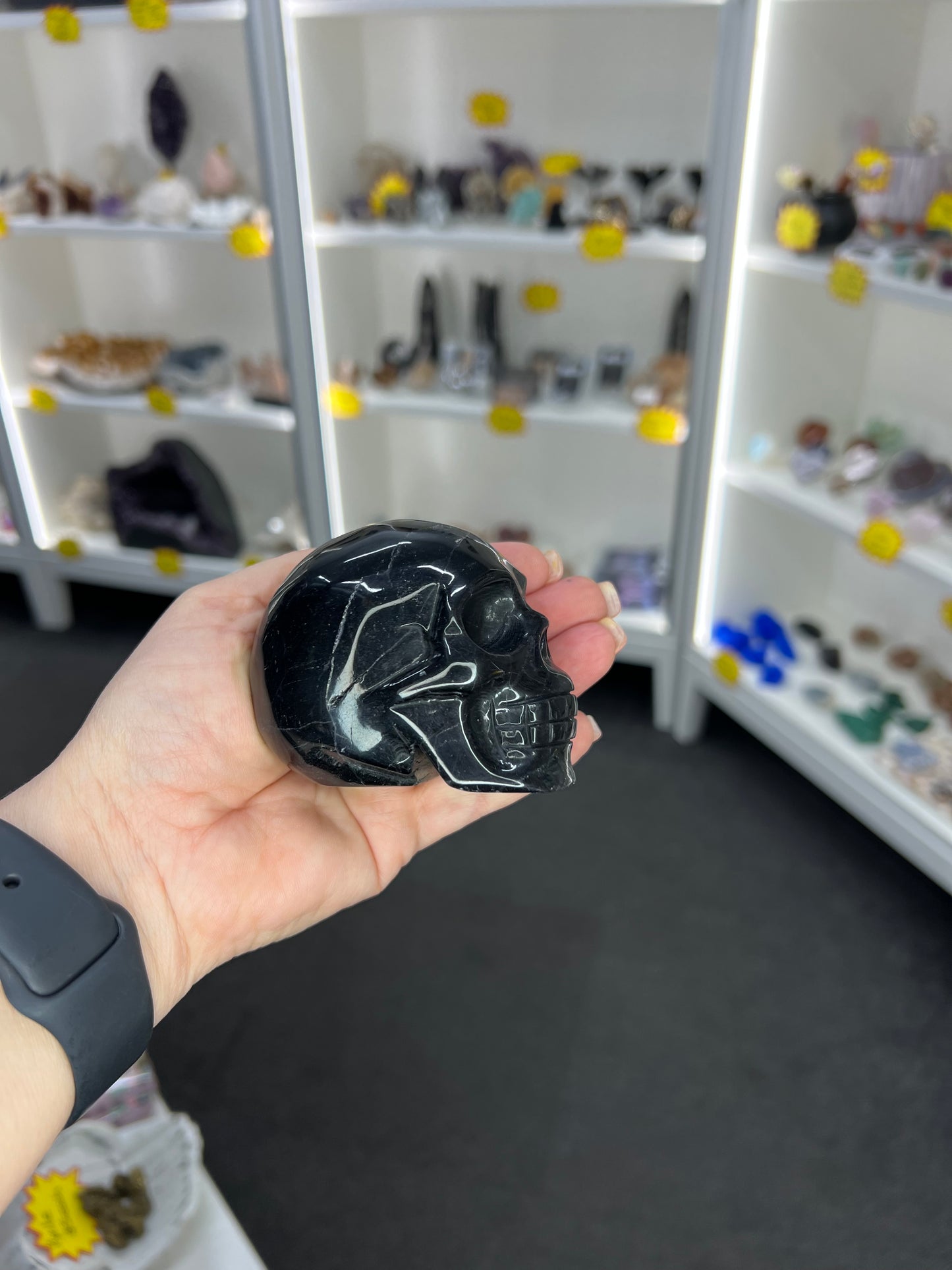 Black Fluorite Skull (UV Reactive)