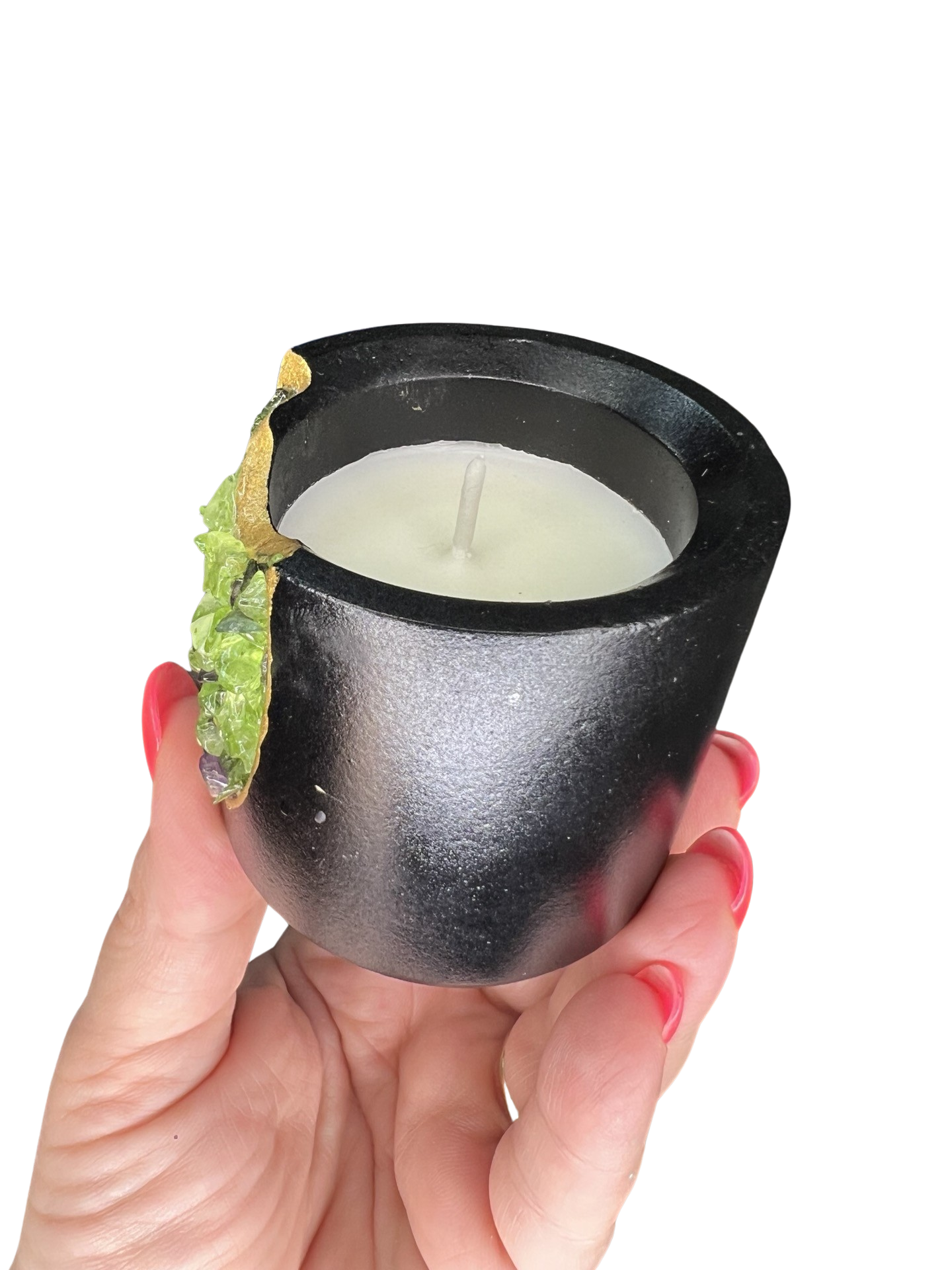 Peridot Crystal Candle