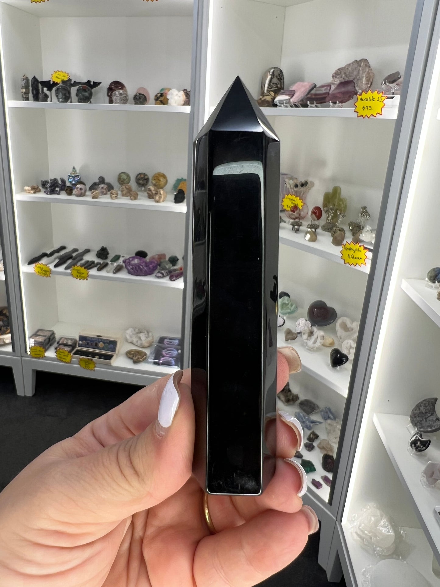 Chakra Black Obsidian Tower