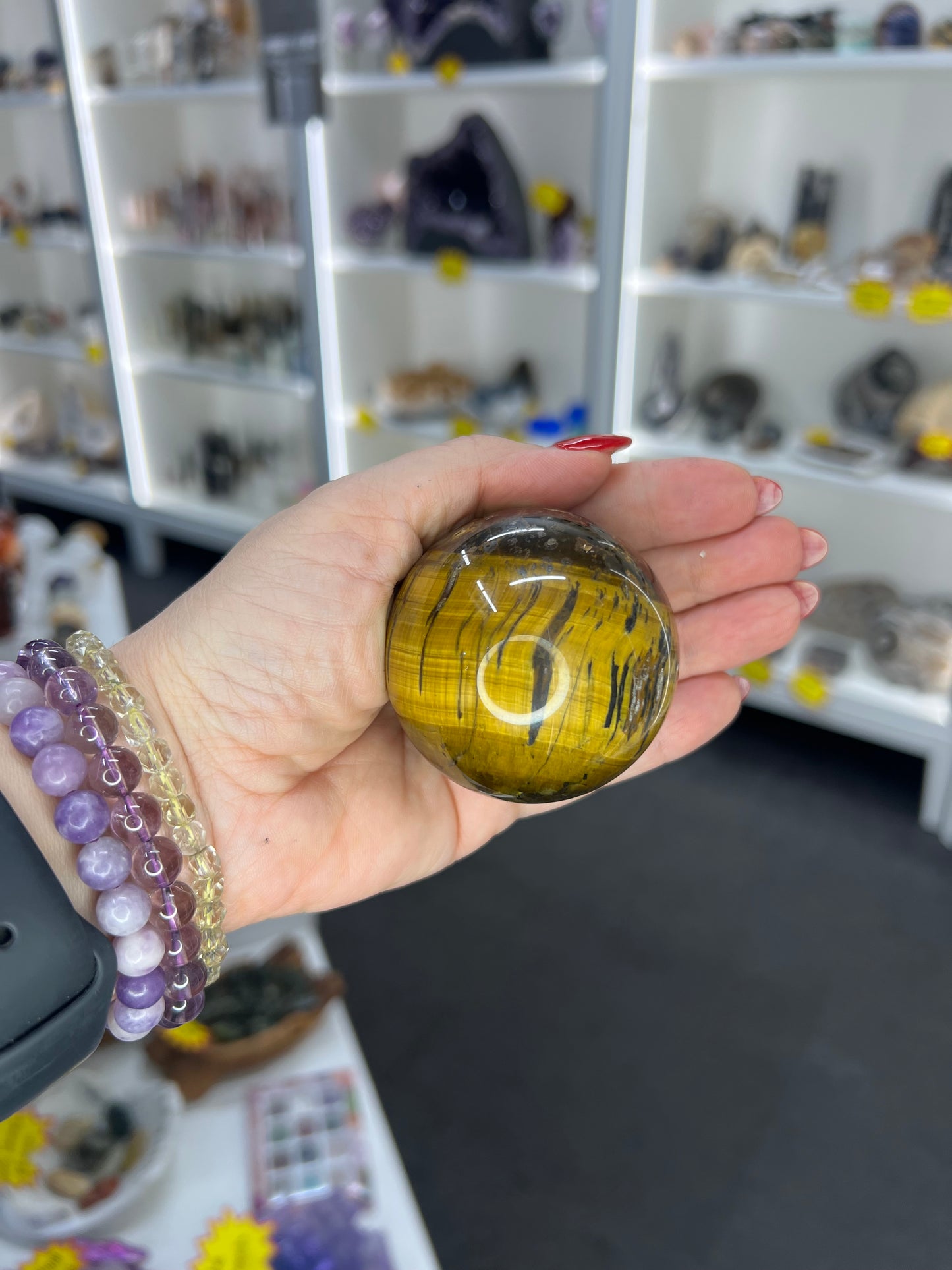 Tigers Eye Sphere with Stand