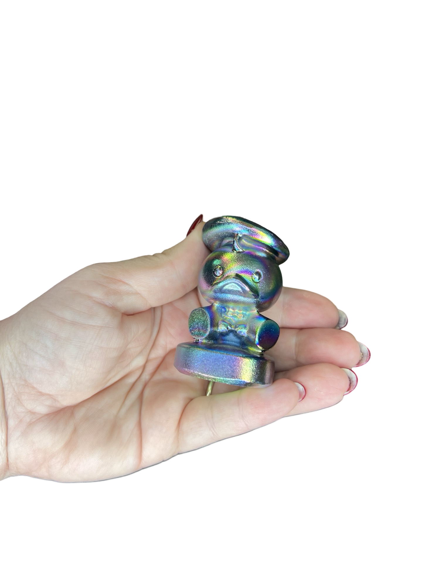 Aura Black Obsidian Baby Donald Duck Carving