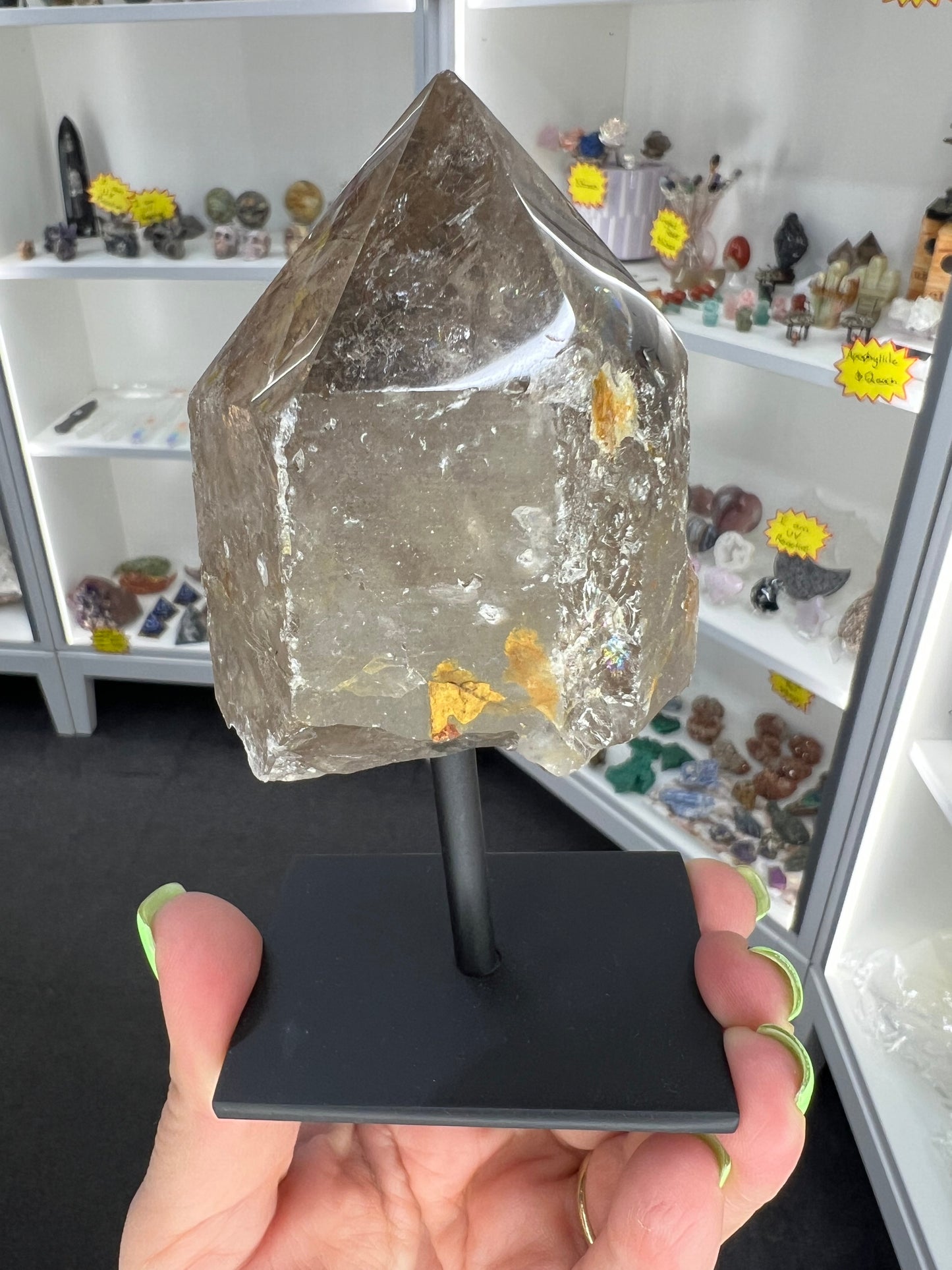 Smoky Quartz Point on Stand
