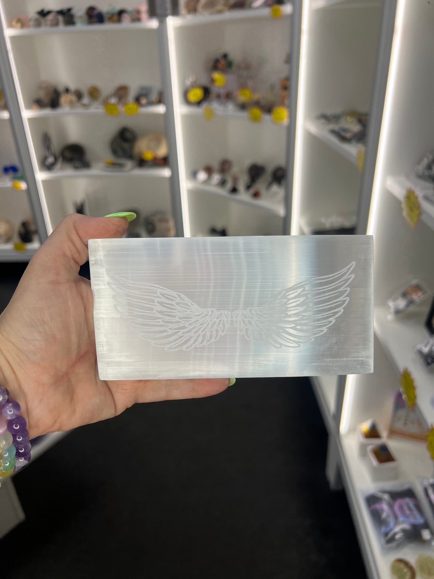 Selenite Angel Wings Charging Plate