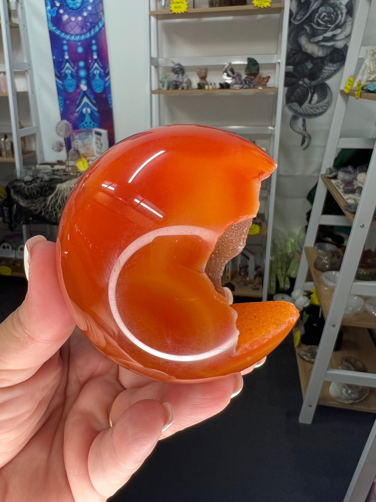 Geode Carnelian Sphere with Stand