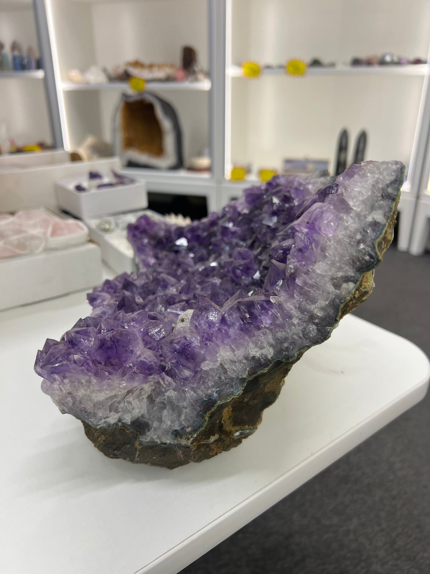 Amethyst Cluster with Calcite