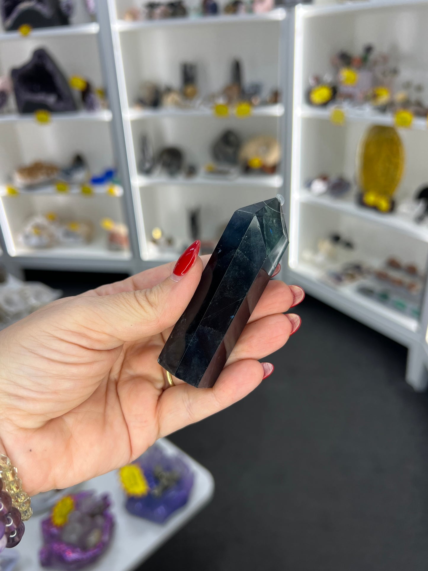 Black Fluorite Tower (UV Reactive)