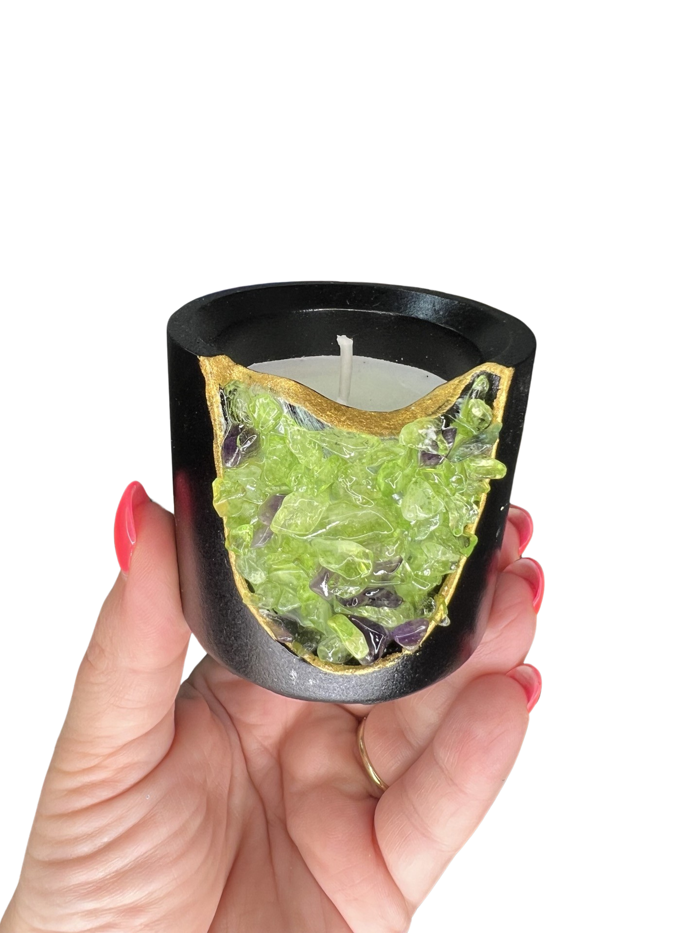 Peridot Crystal Candle