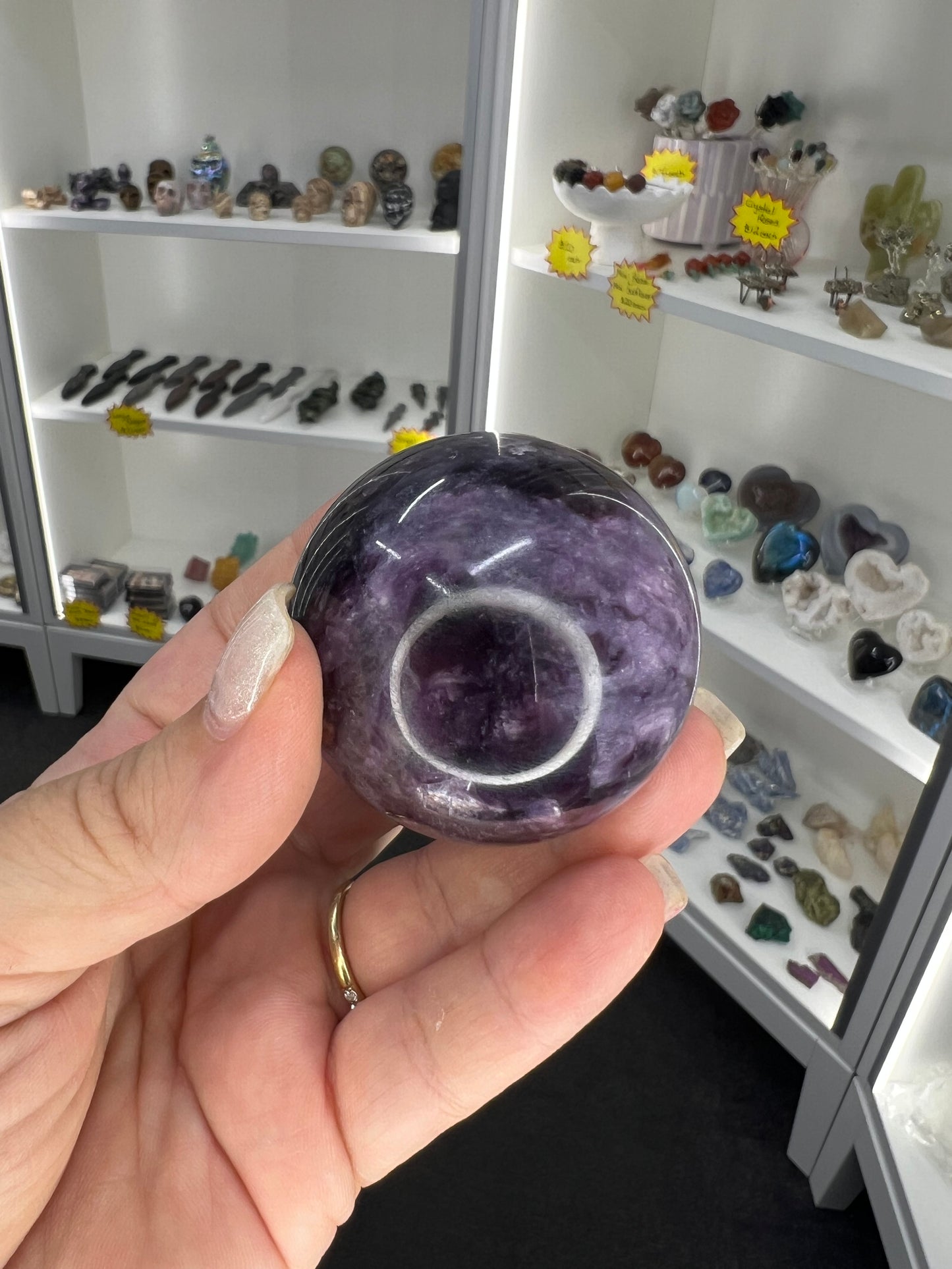 Purple Mica Sphere with Stand