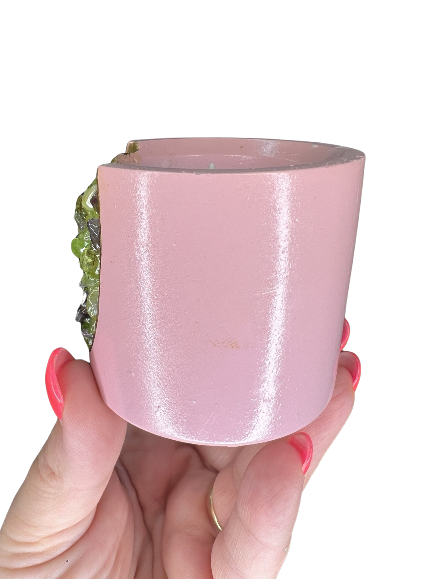 Peridot Crystal Candle