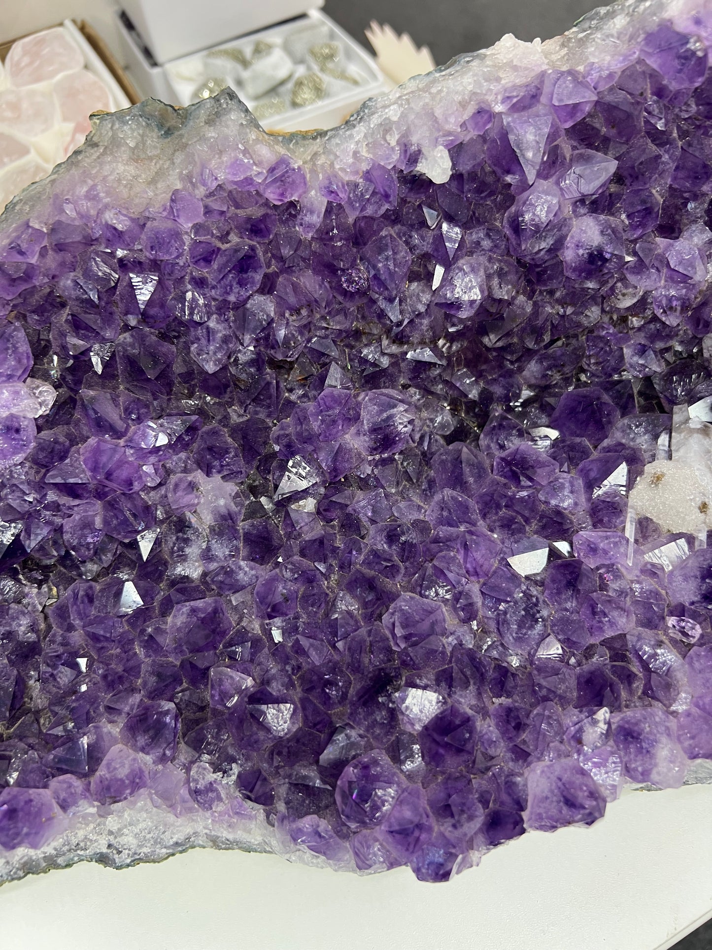 Amethyst Cluster with Calcite