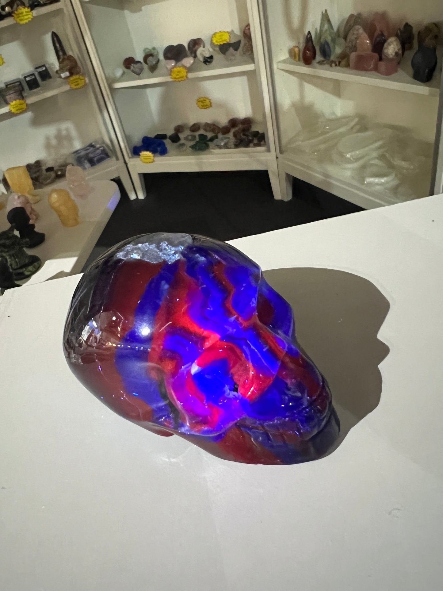 Black Fluorite Skull (UV Reactive)