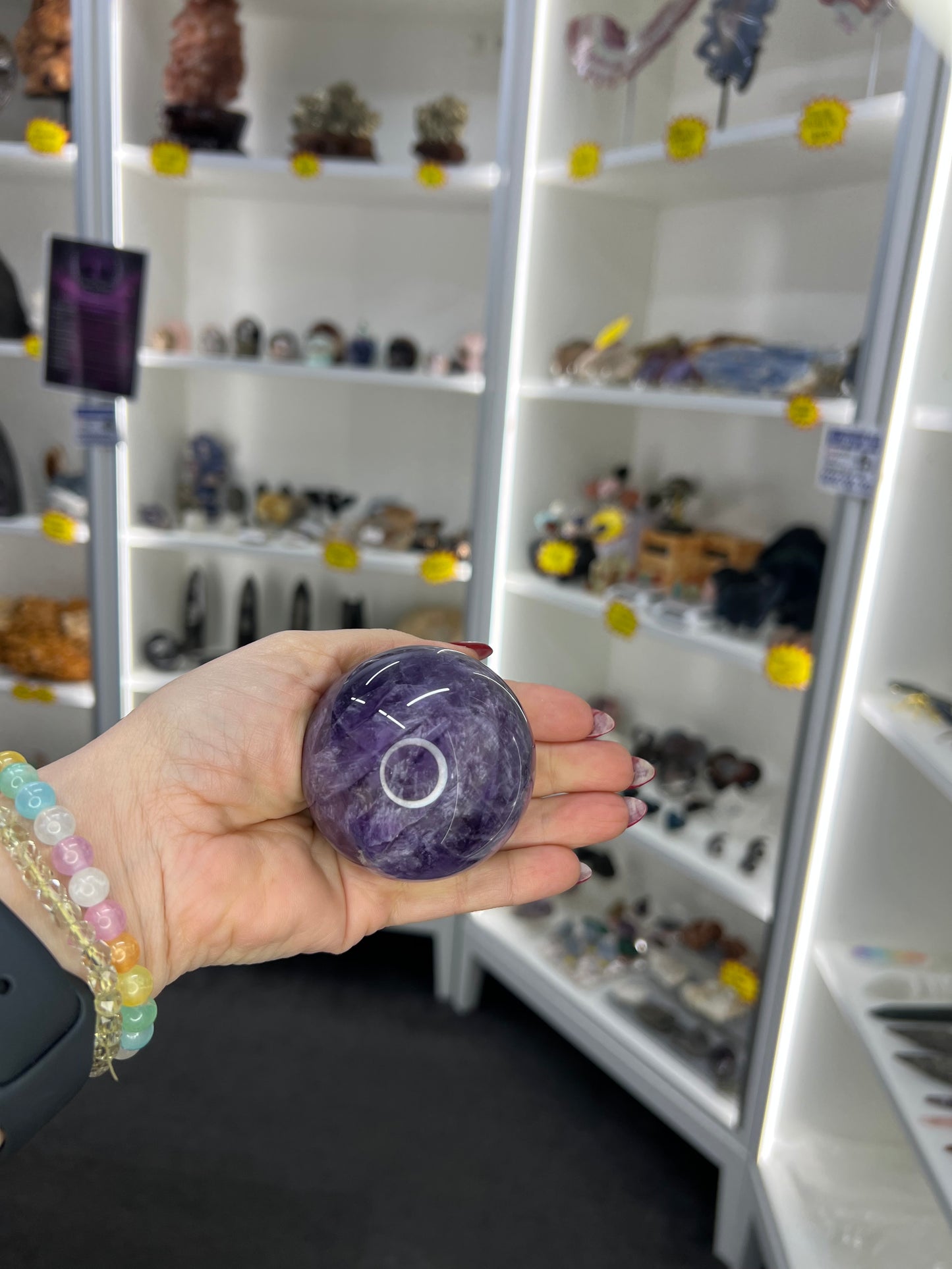 Chevron / Dream Amethyst Sphere with Stand