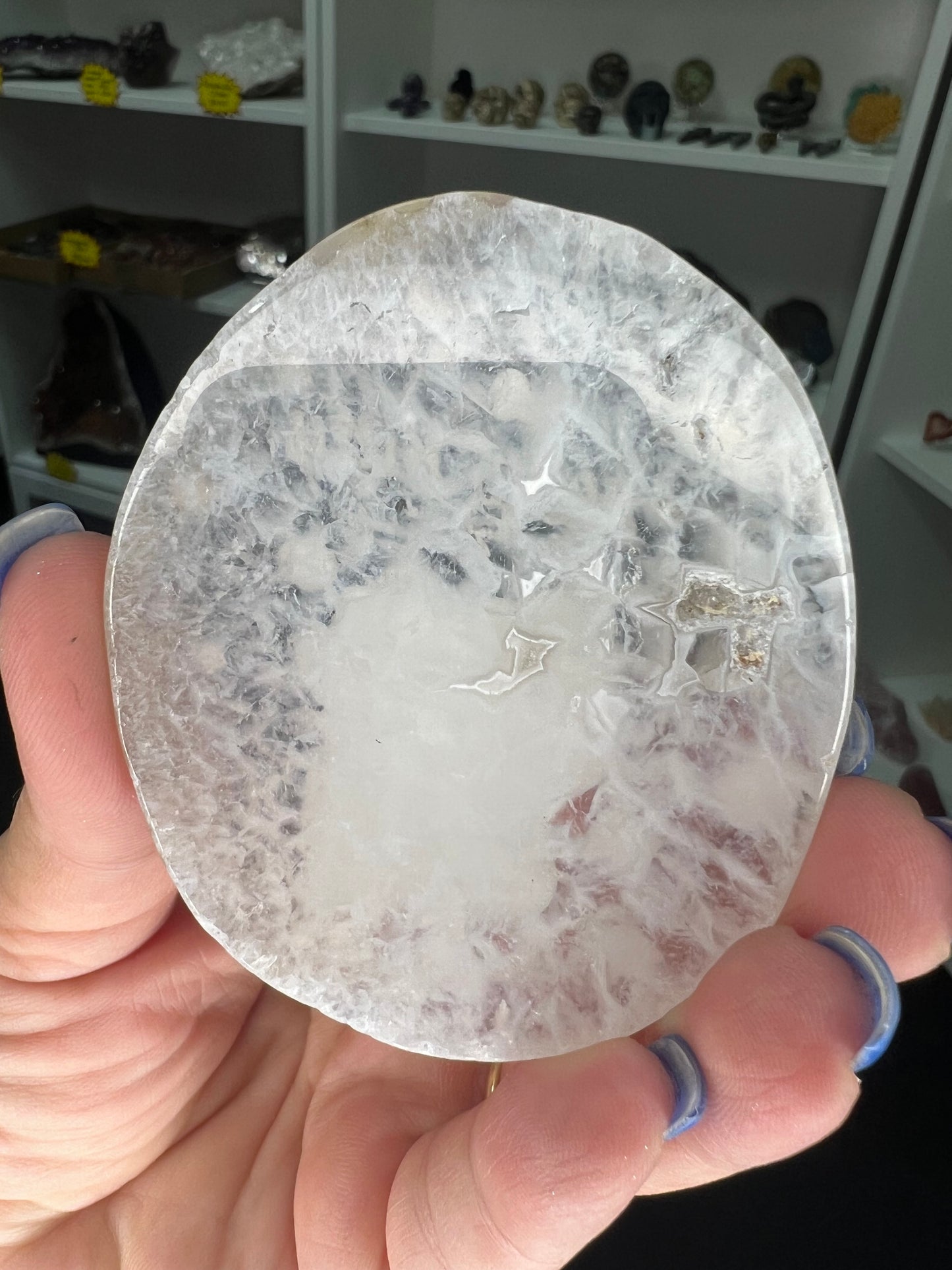 Agate Slice with Hello Kitty Print