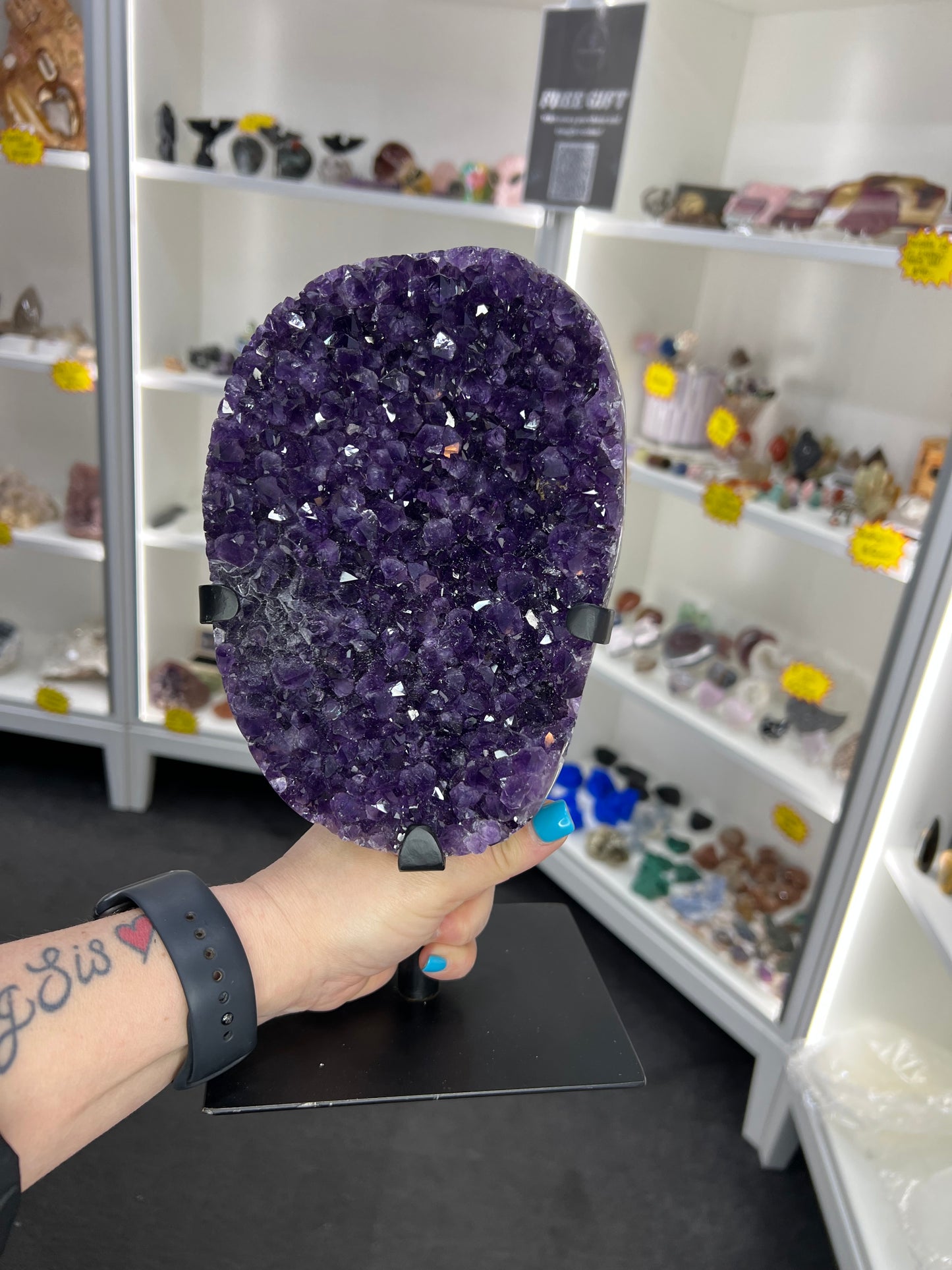 Amethyst Cluster on Rotating Stand
