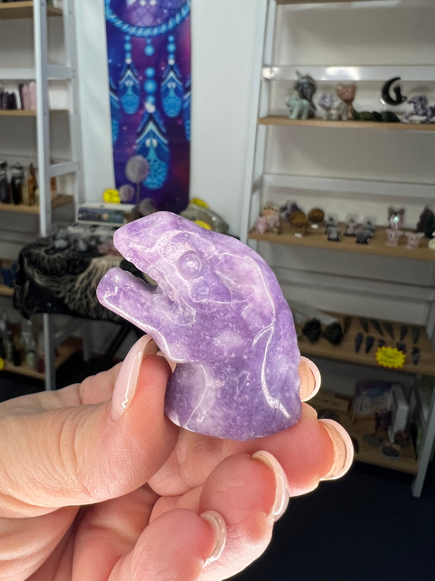 Lepidolite Dinosaur Head