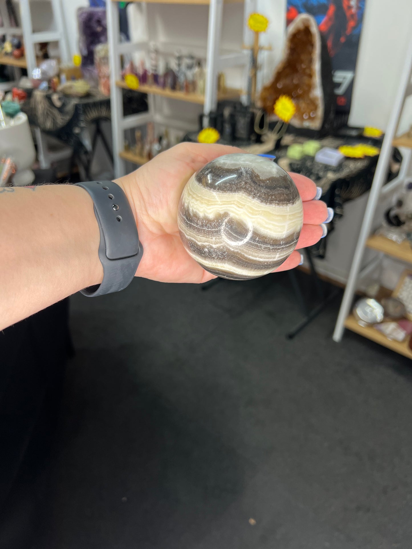 Aragonite Sphere with Stand