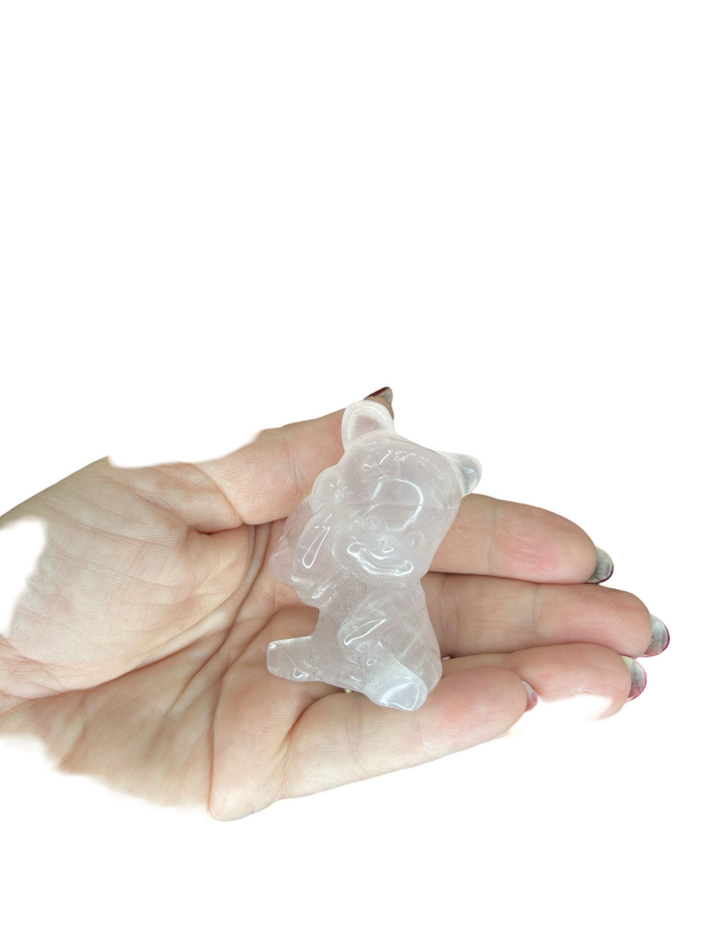 Rose Quartz Winnie the Pooh Carving