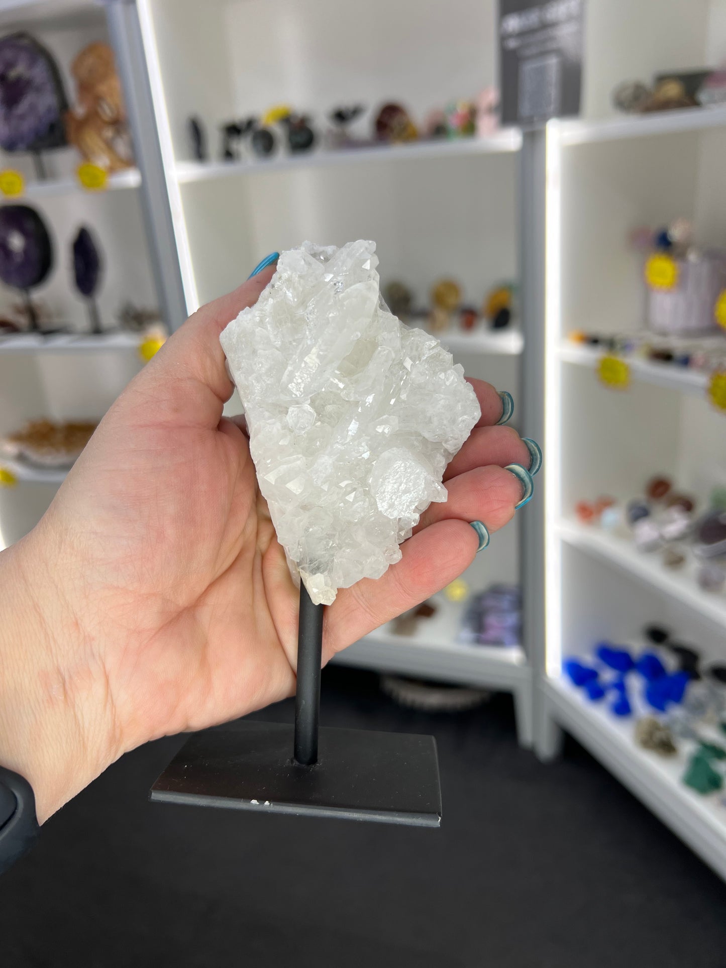 Clear Quartz Cluster on Stand