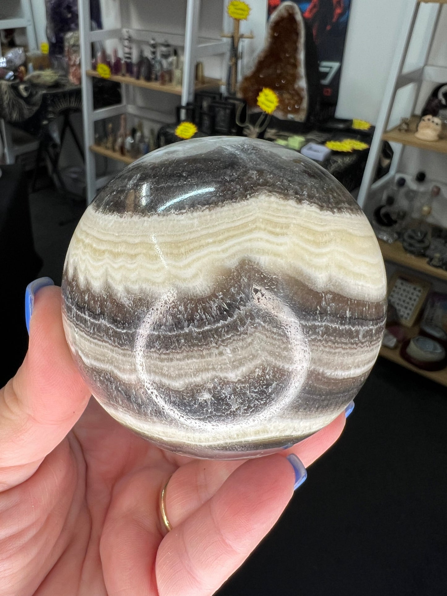 Aragonite Sphere with Stand