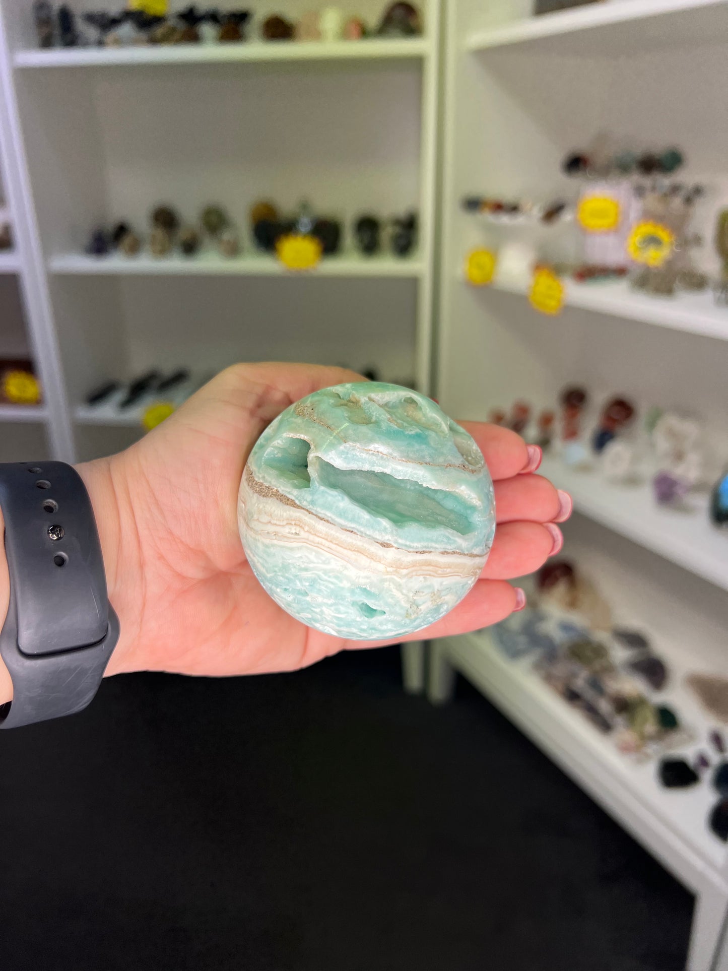 Hemimorphite Sphere on Stand