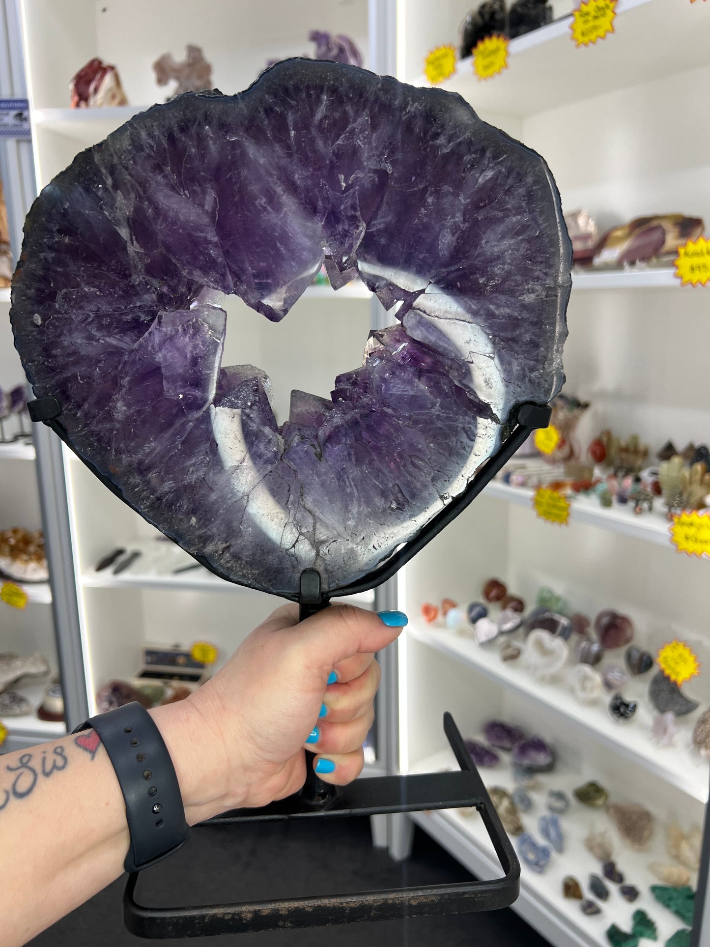 Amethyst Portal on Metal Stand