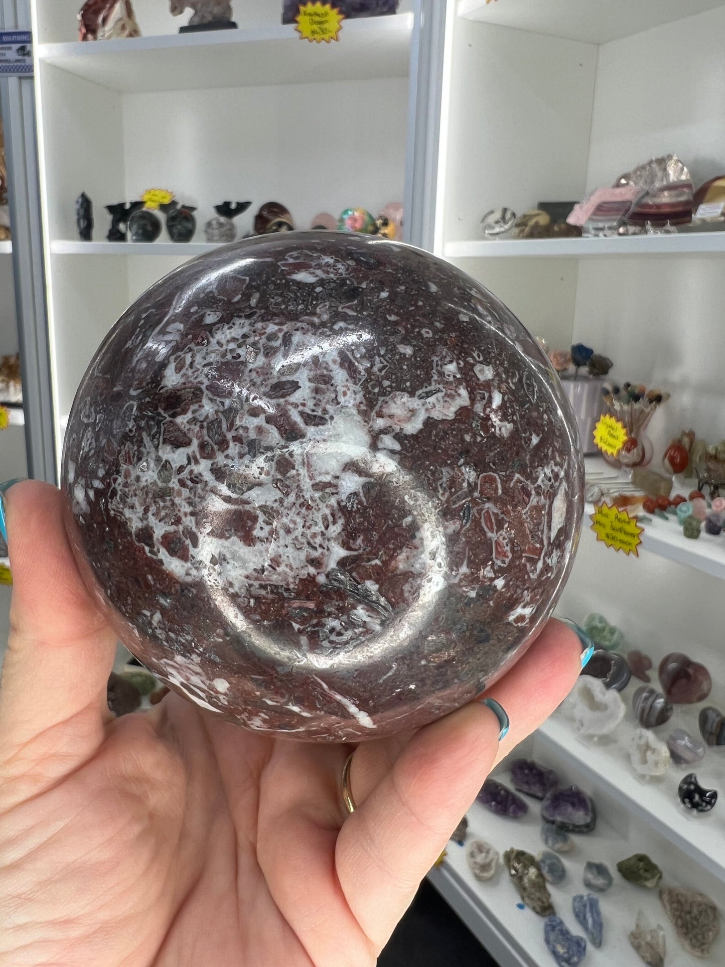 Red Onyx Sphere on Stand
