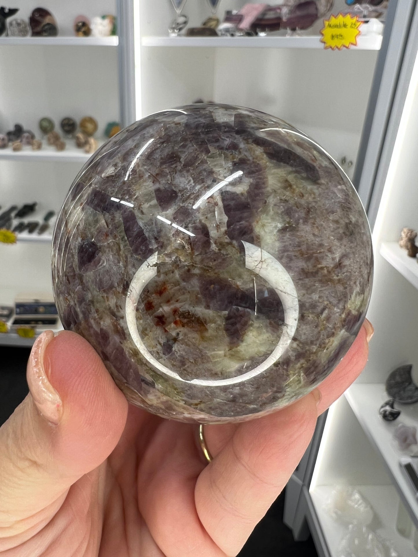 Willemite Sphere on Stand (UV Reactive)