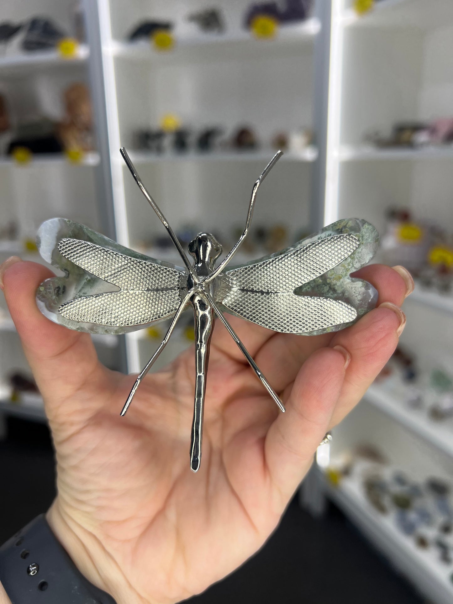 Moss Agate Dragonfly