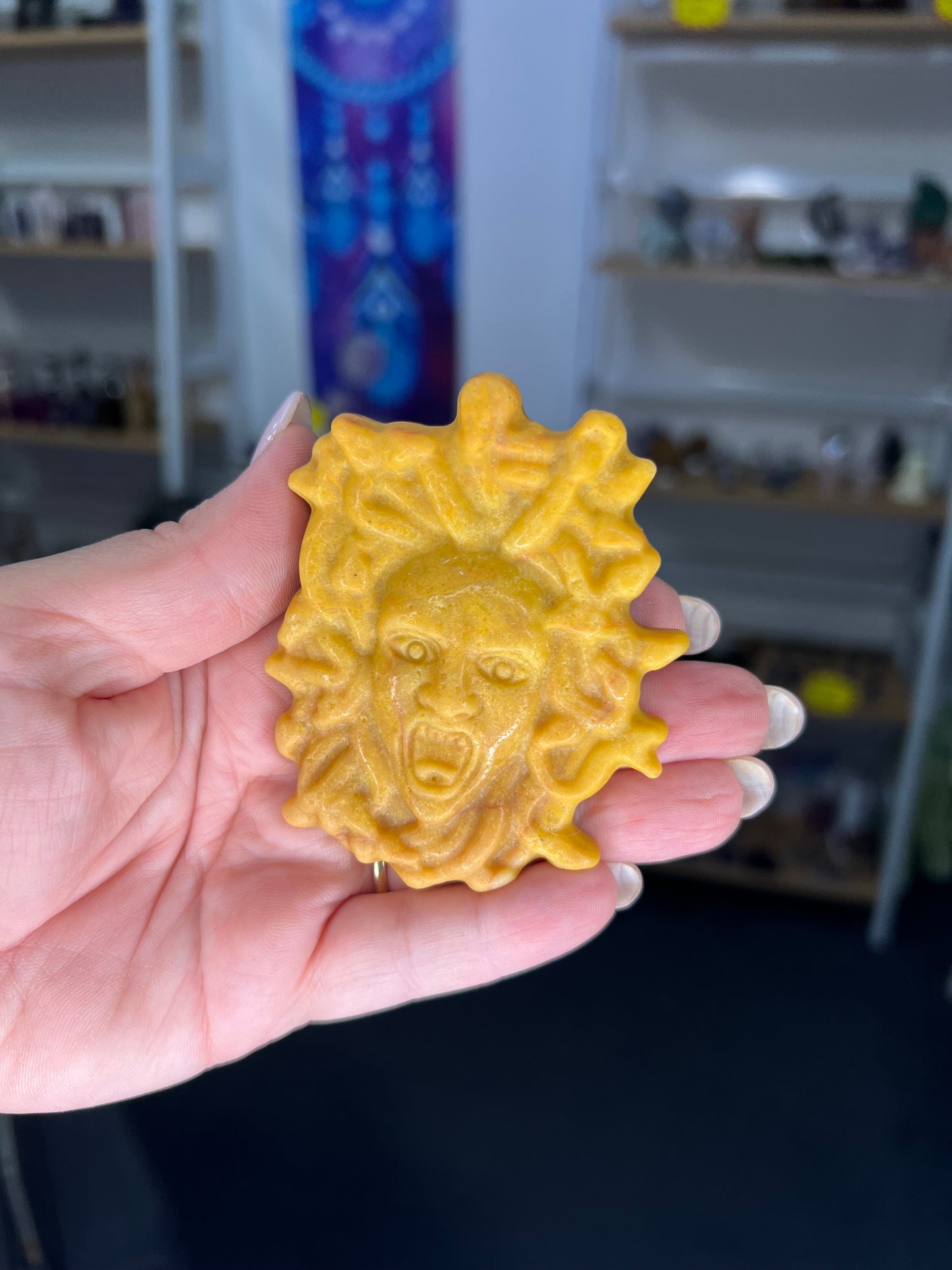 Yellow Jade Medusa Head