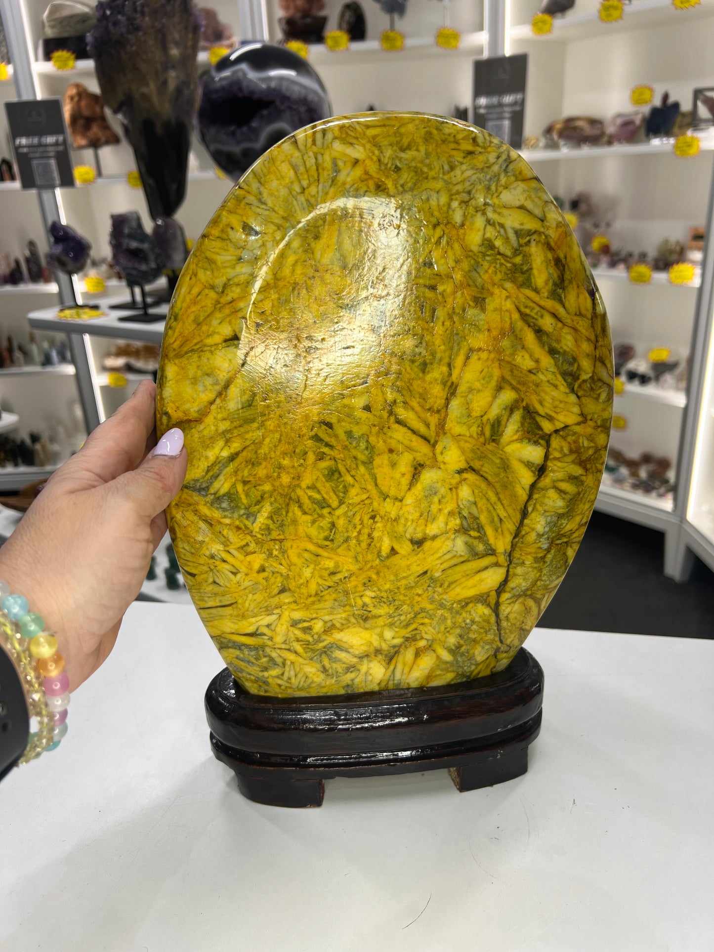 Huge Bamboo Leaf Jasper Freeform on Stand