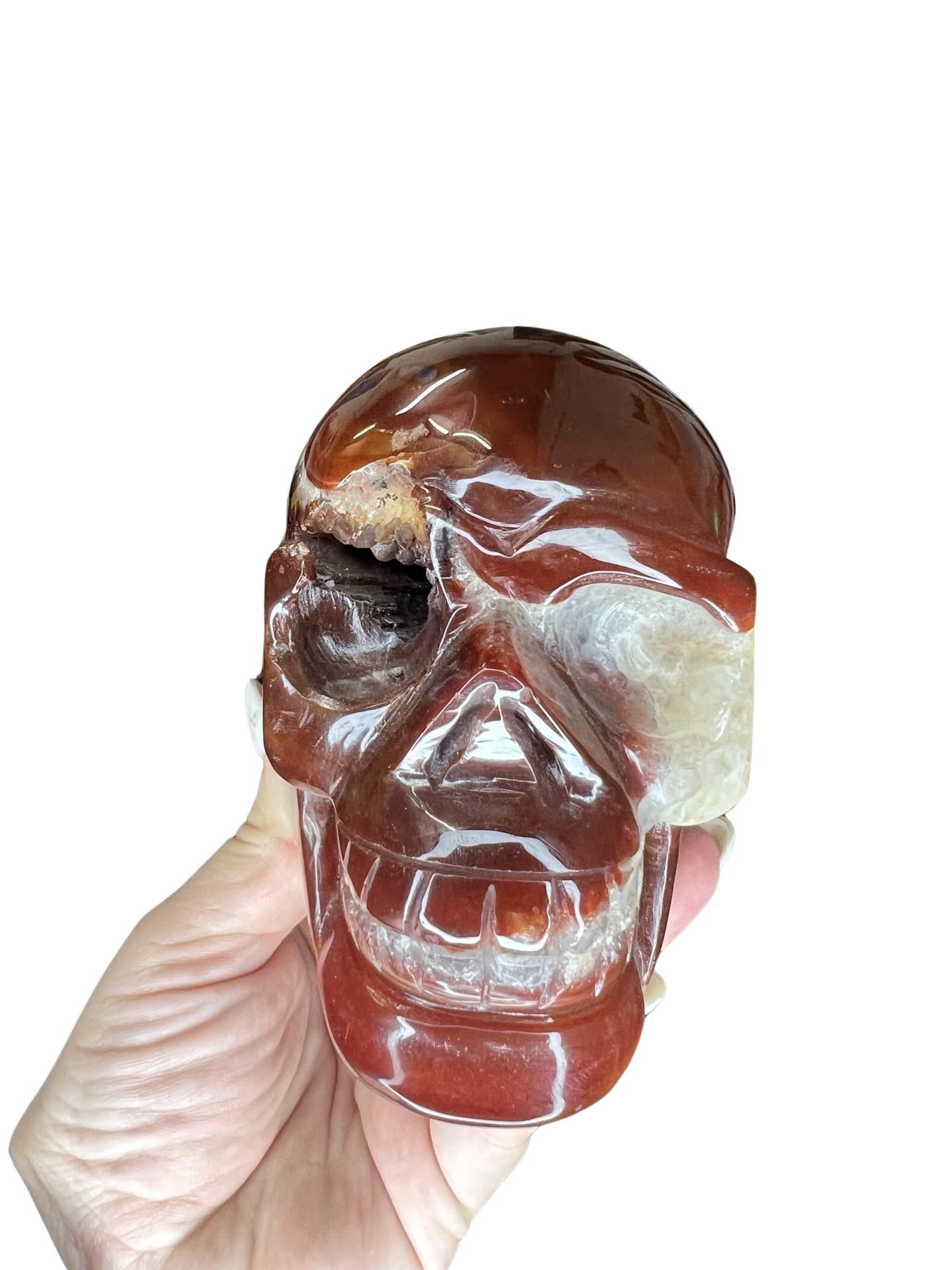 Carnelian Skull Carving