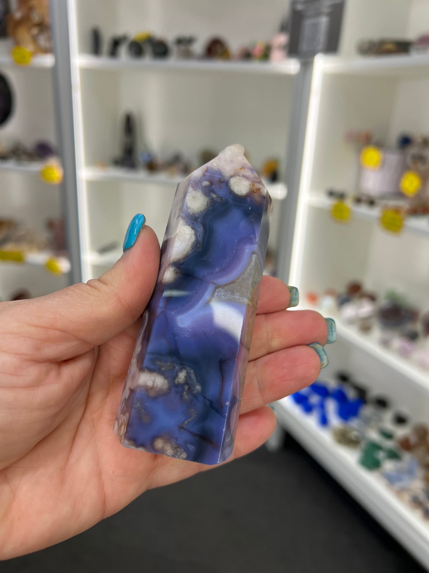 Blue Flower Agate Tower