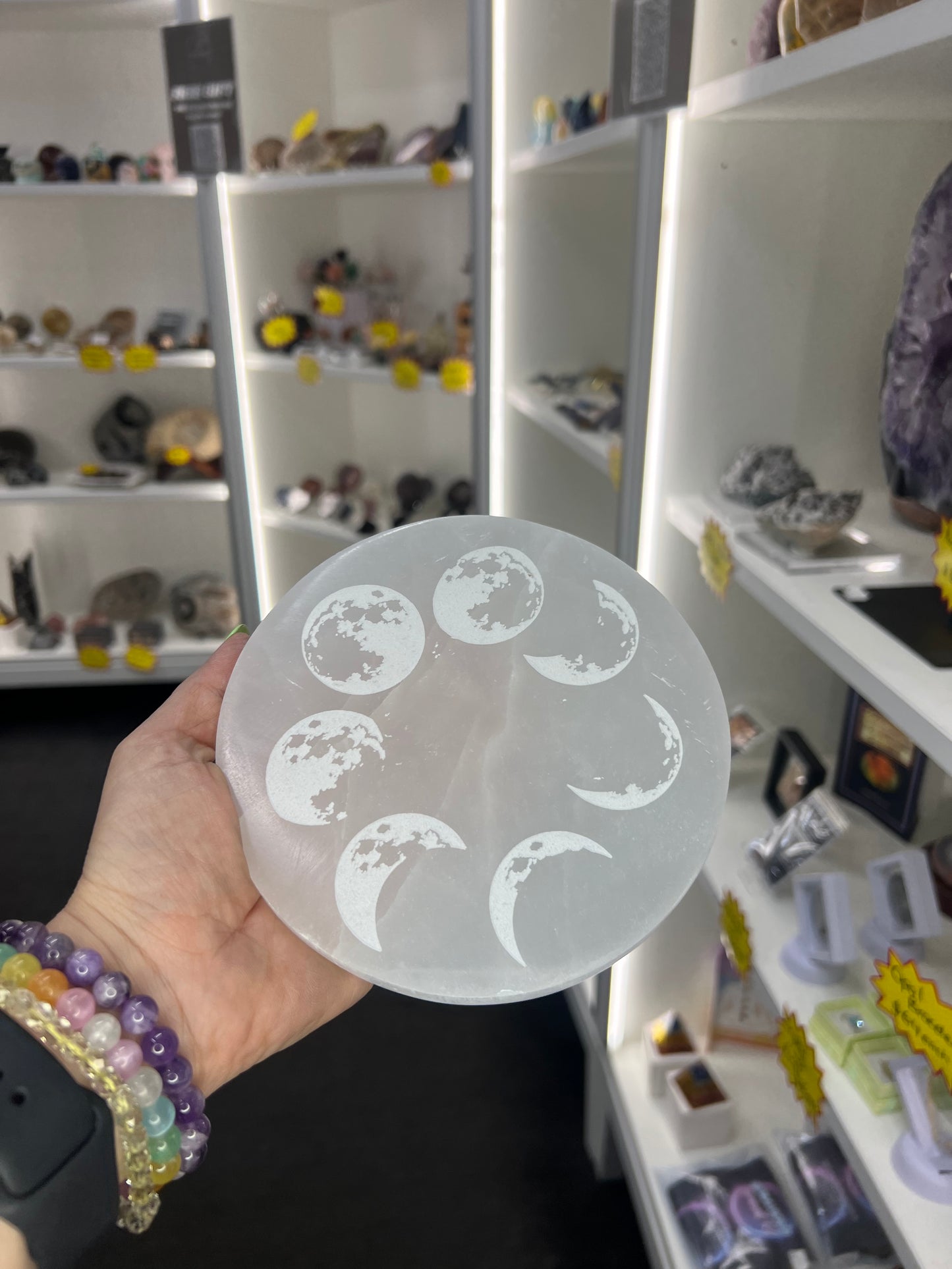 Selenite Moon Phase Charging Plate