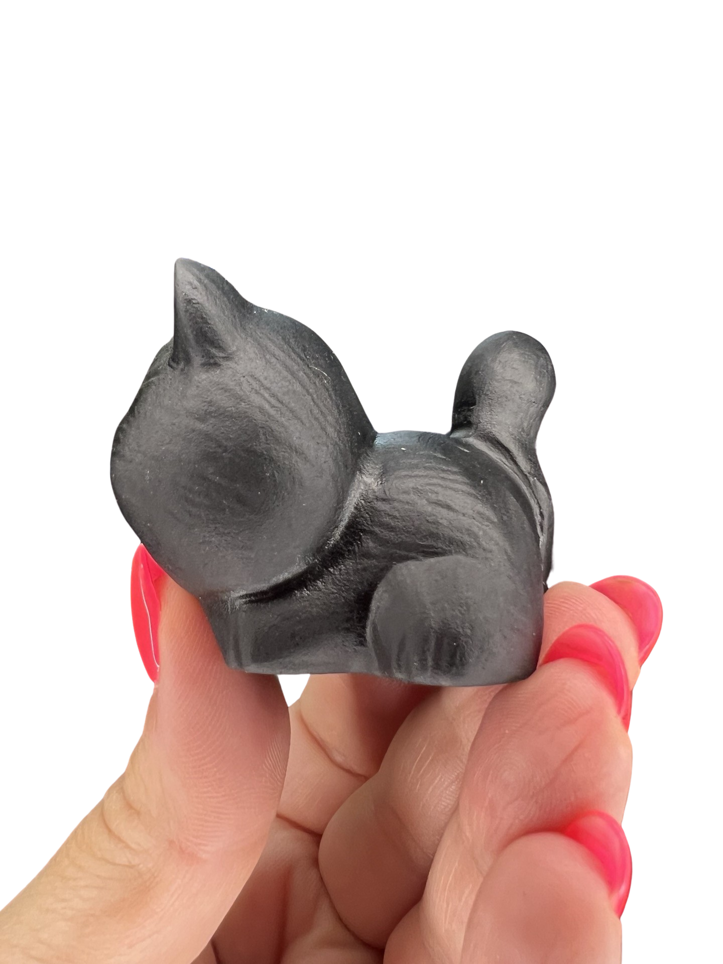 Black Obsidian Cat Carving