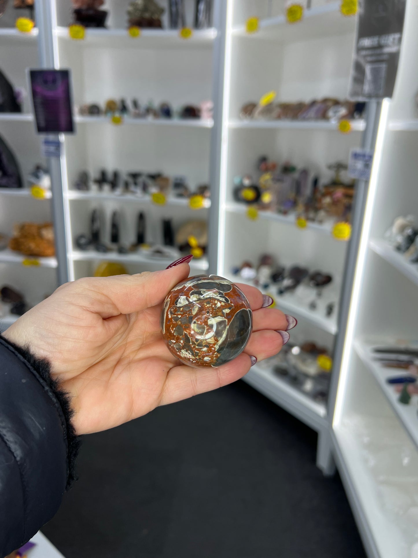Money Agate Sphere with Stand