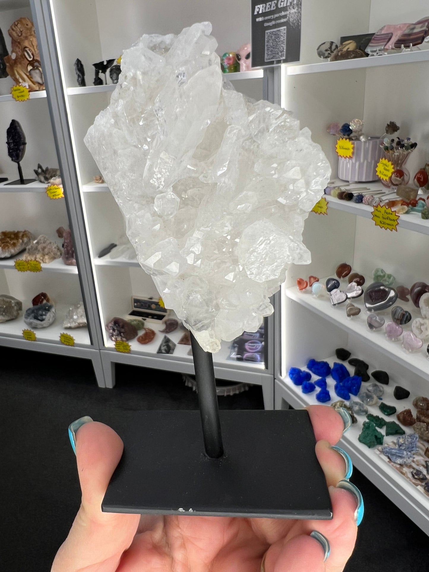 Clear Quartz Cluster on Stand