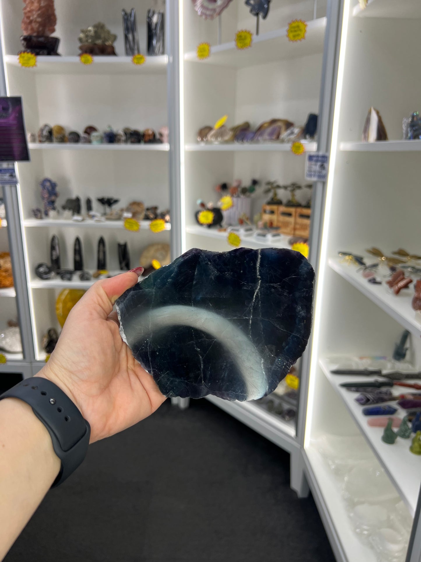 Black Fluorite Slab (UV Reactive)