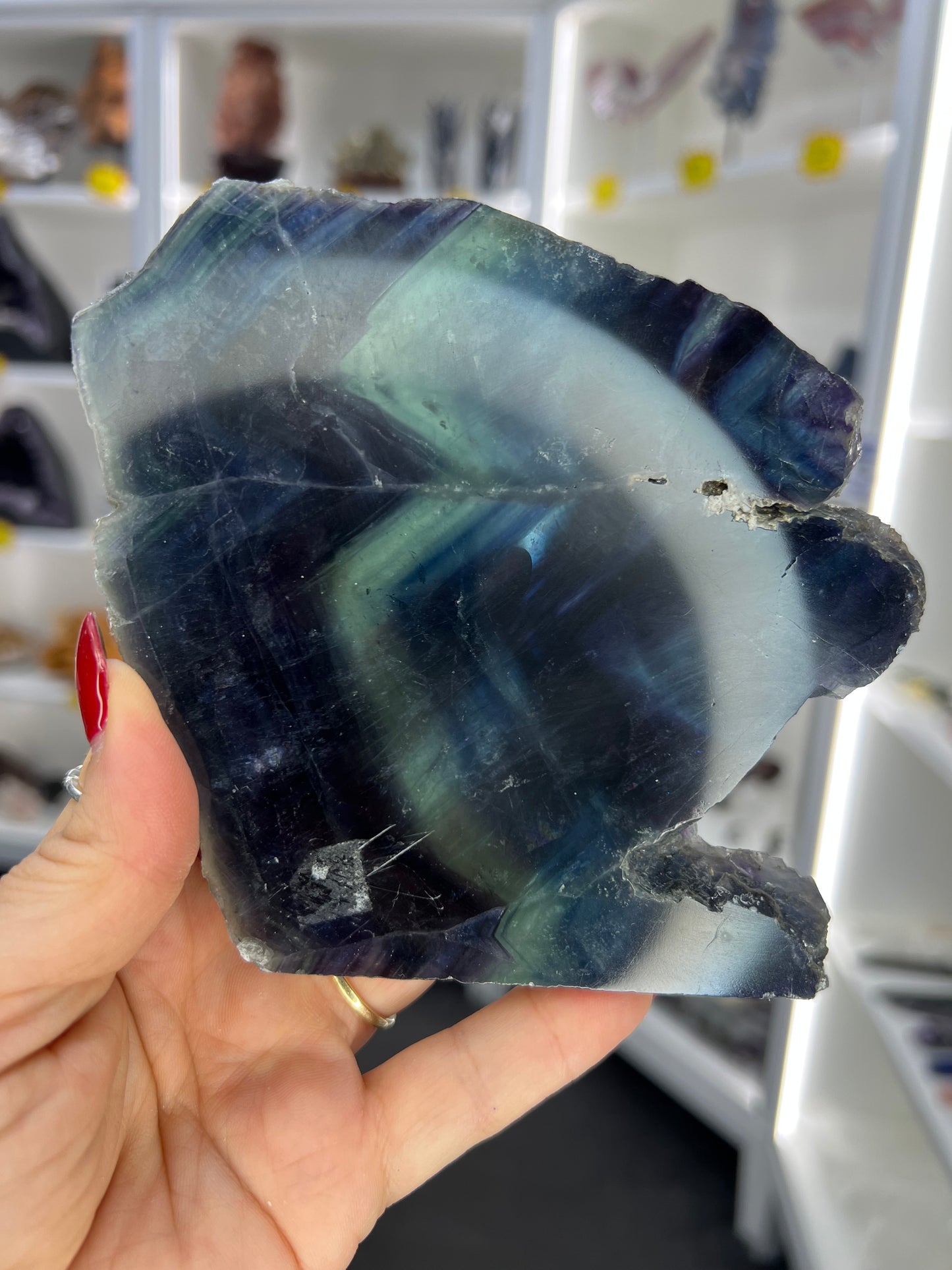 Black Fluorite Slab (UV Reactive)