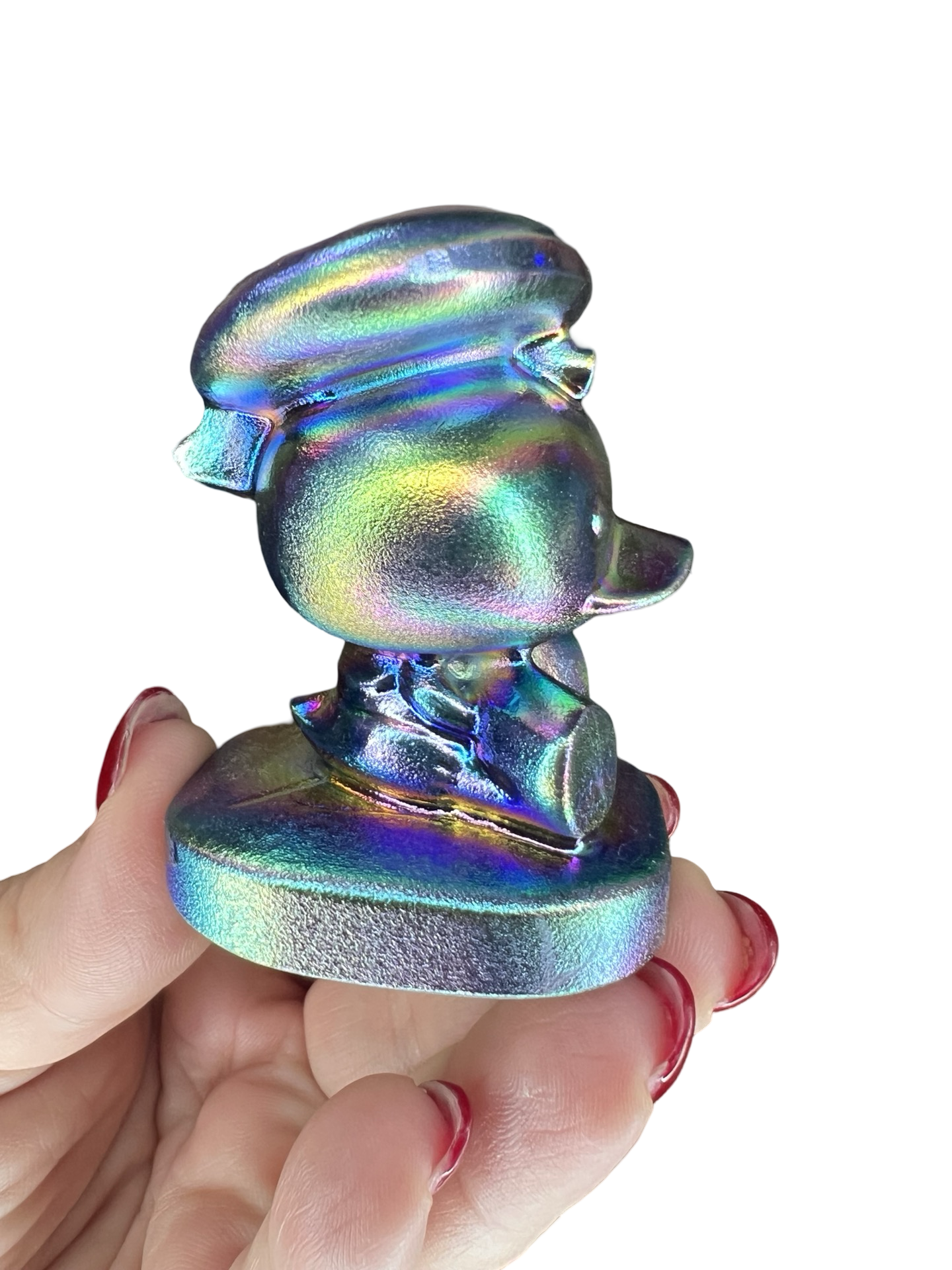 Aura Black Obsidian Baby Donald Duck Carving