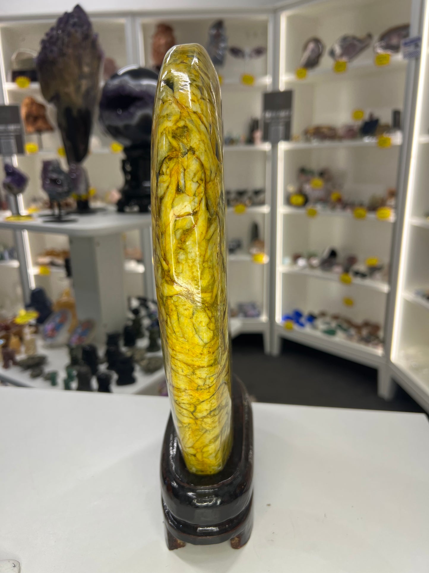 Huge Bamboo Leaf Jasper Freeform on Stand