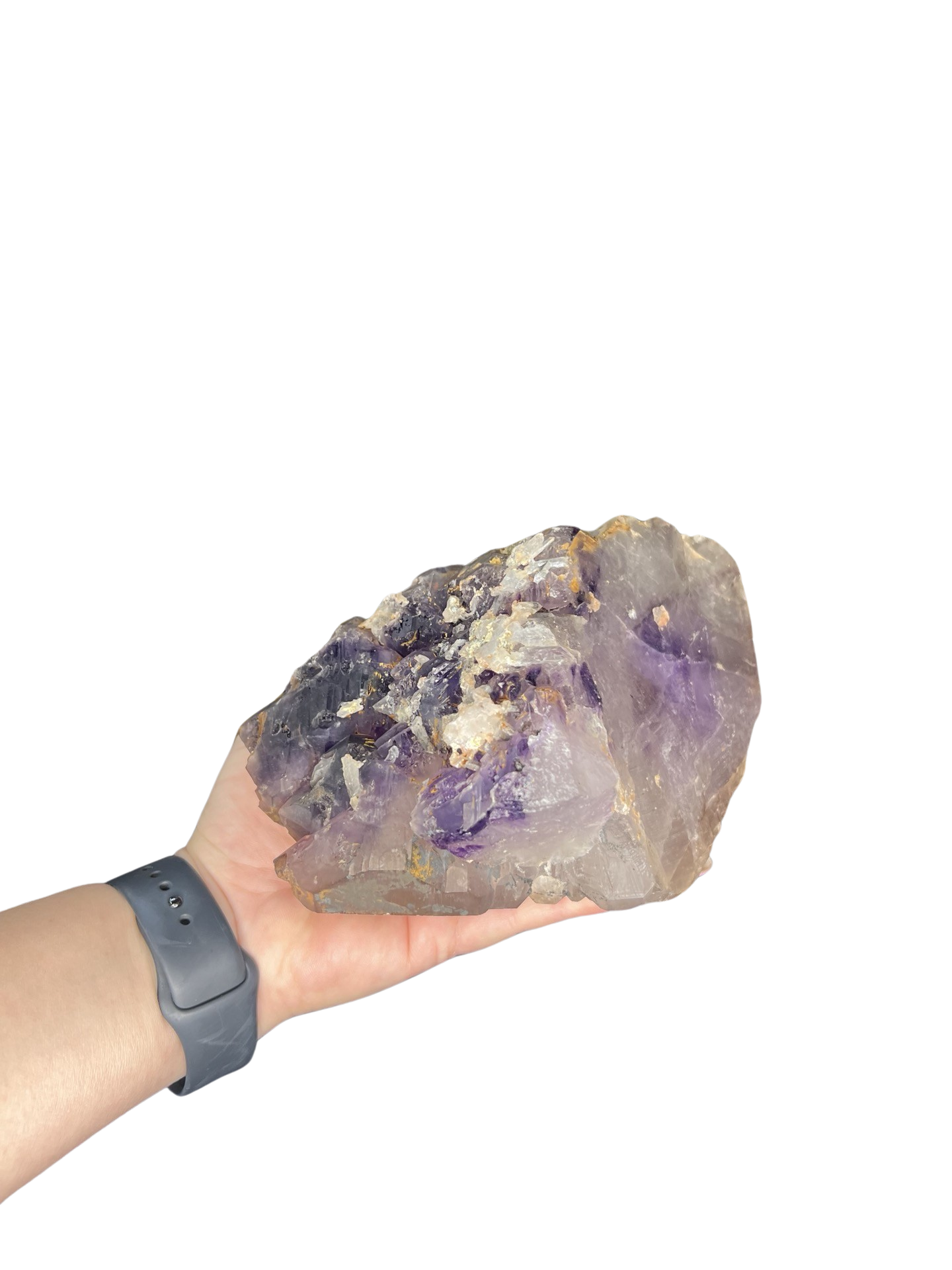 Amethyst Skeletal Quartz with Calcite Inclusions