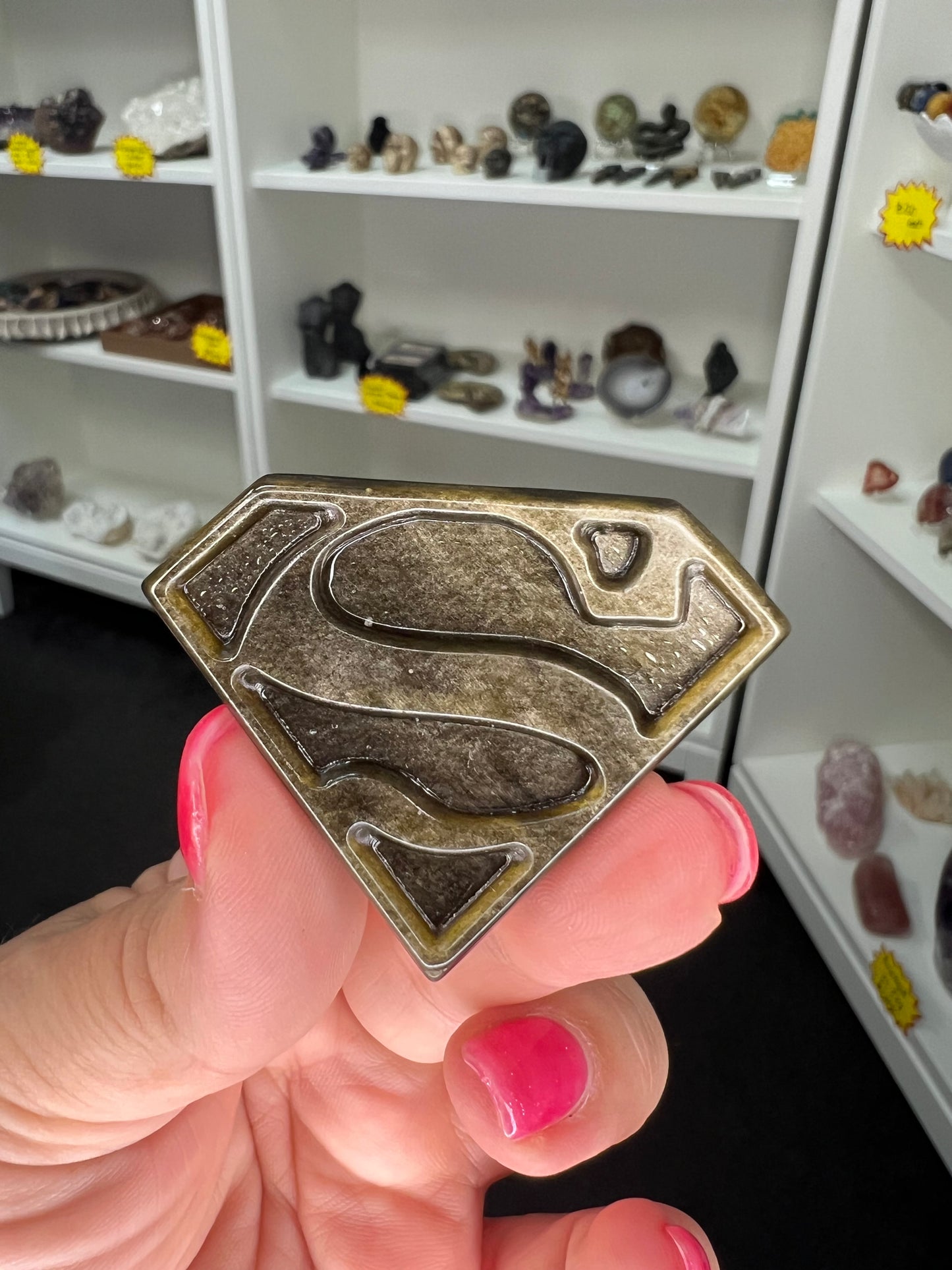 Golden Sheen Obsidian Superman Symbol