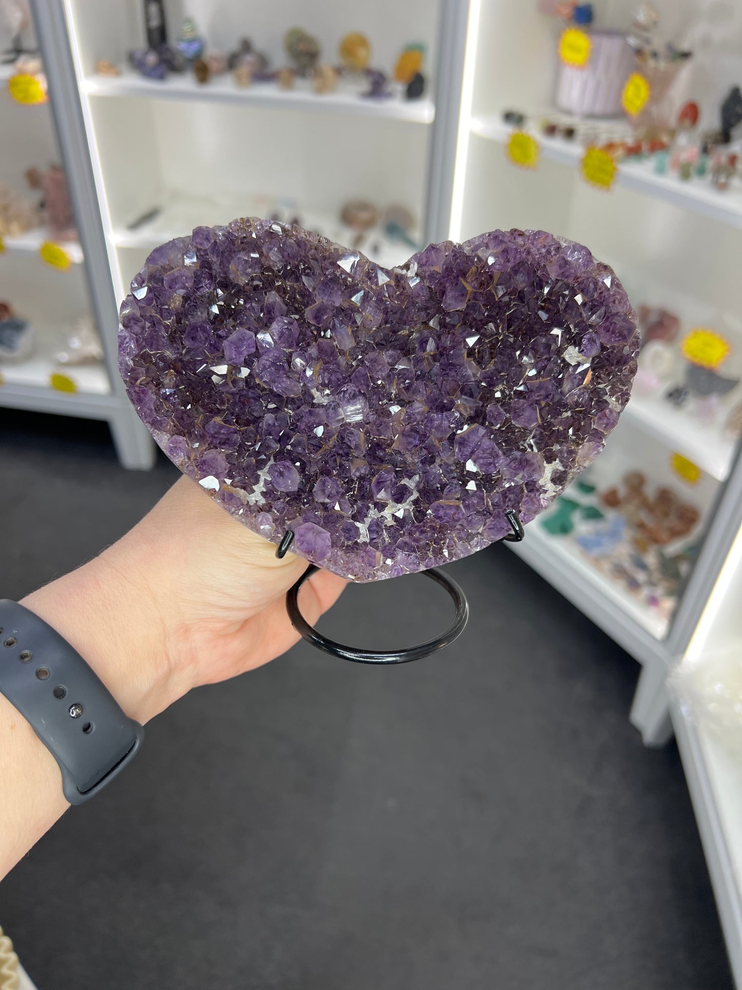 Amethyst Cluster Heart on Stand