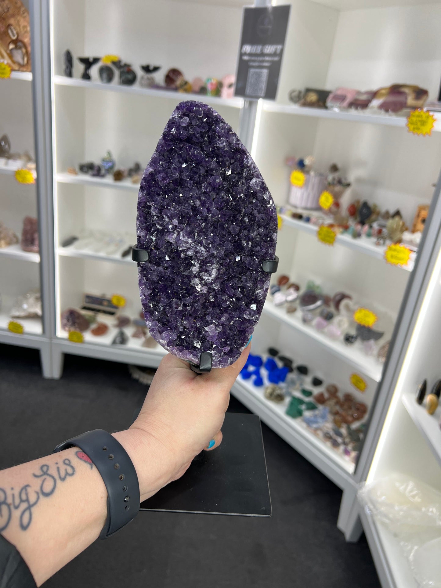 Amethyst Cluster on Rotating Stand