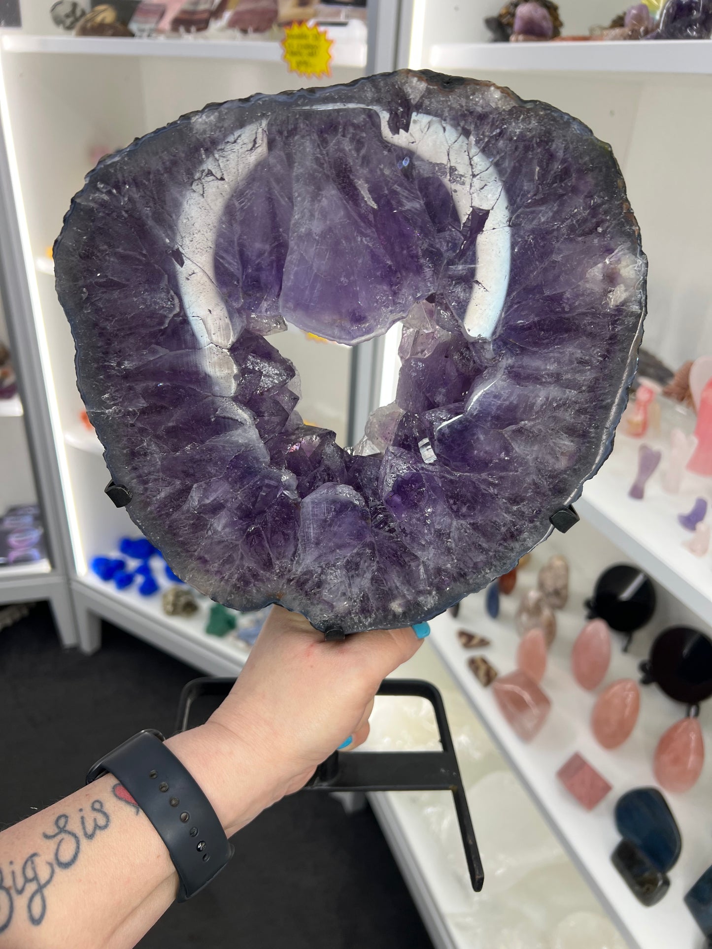 Amethyst Slice on Stand